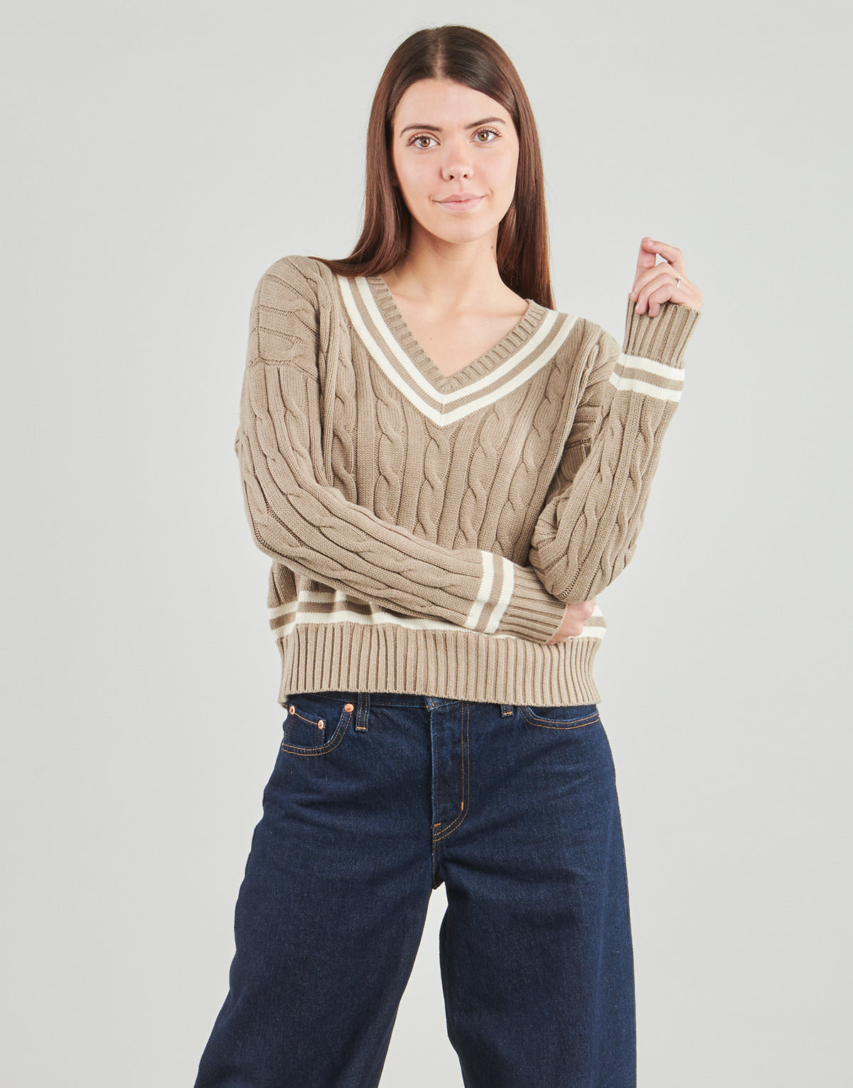 Maglione Donna Lauren Ralph Lauren  TEDURPH-LONG SLEEVE-PULLOVER  Beige