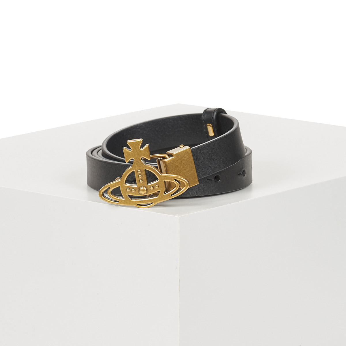 Cintura Donna Vivienne Westwood SMALL LINE ORB BUCKLE/BRASS Nero