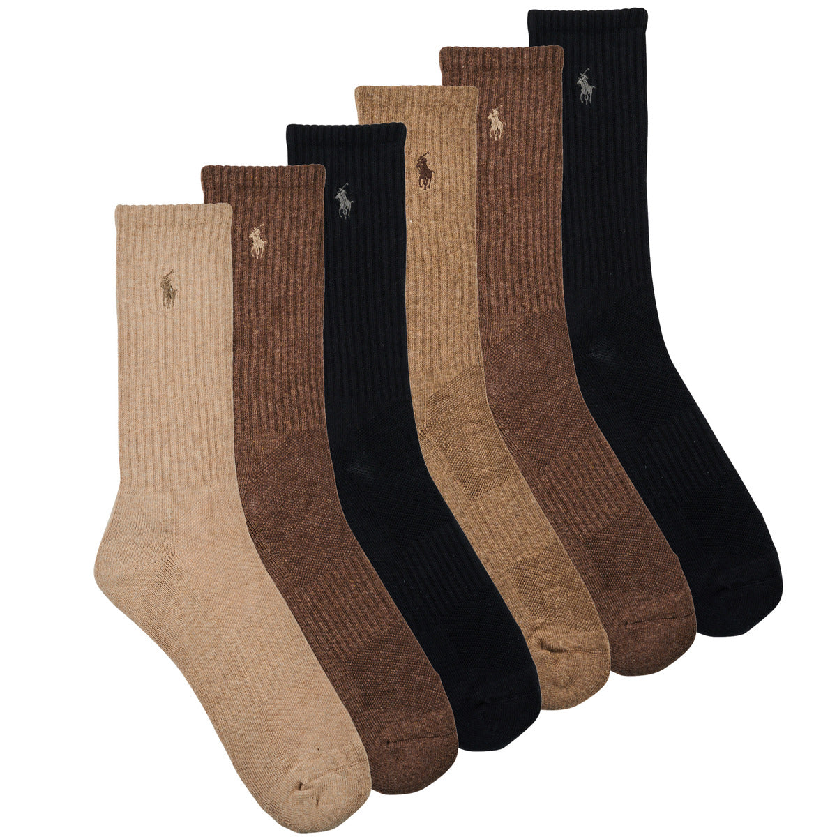 Calzini Uomo Polo Ralph Lauren  CASUAL CREW-ANKLE-3 PACK  Multicolore