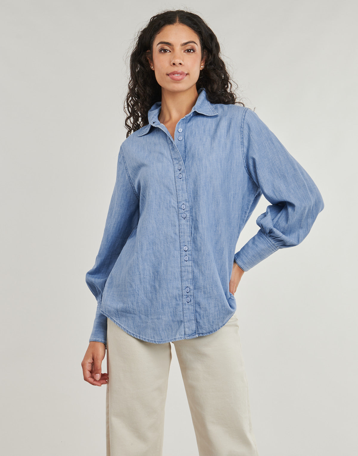 Camicia Donna Lee BALLOON SLEEVE SHIRT Blu