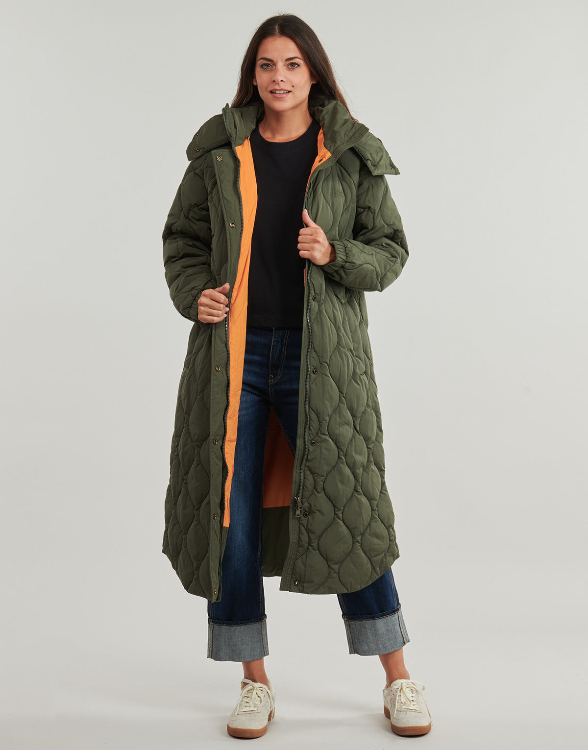 Piumino Donna Lee  LONG PUFFER  Kaki