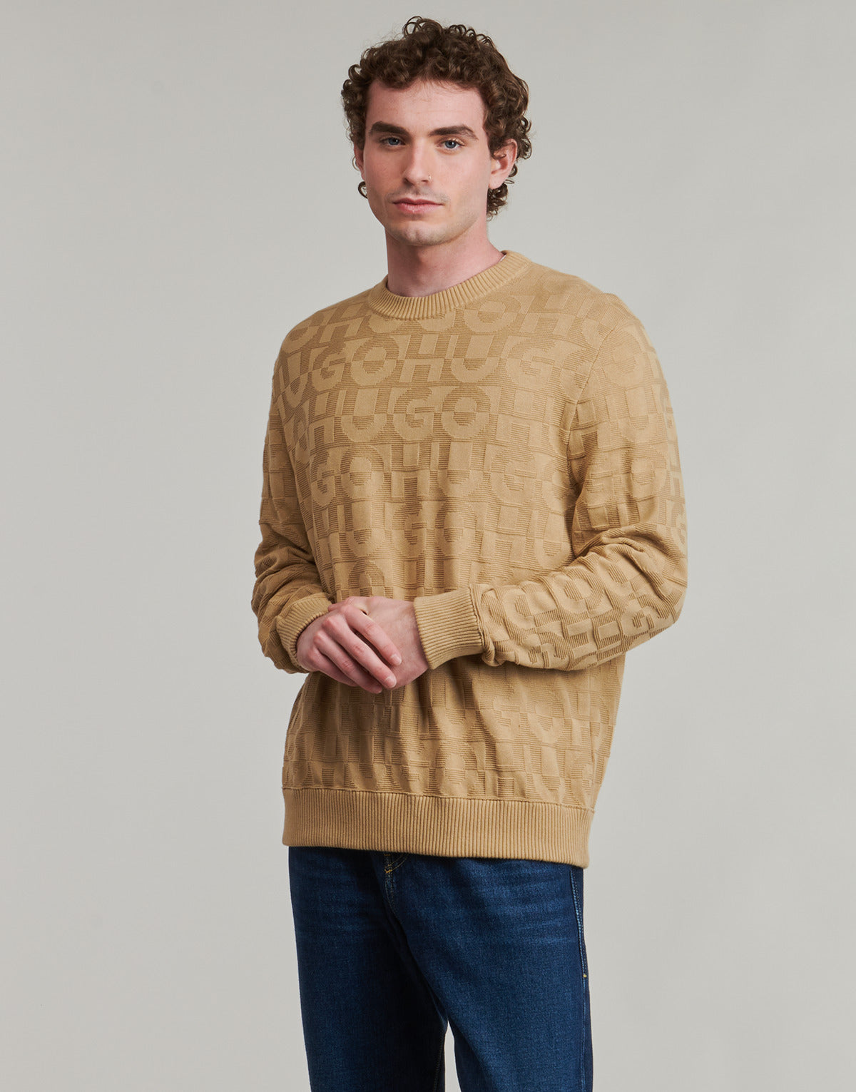 Maglione Uomo HUGO Splittum Beige
