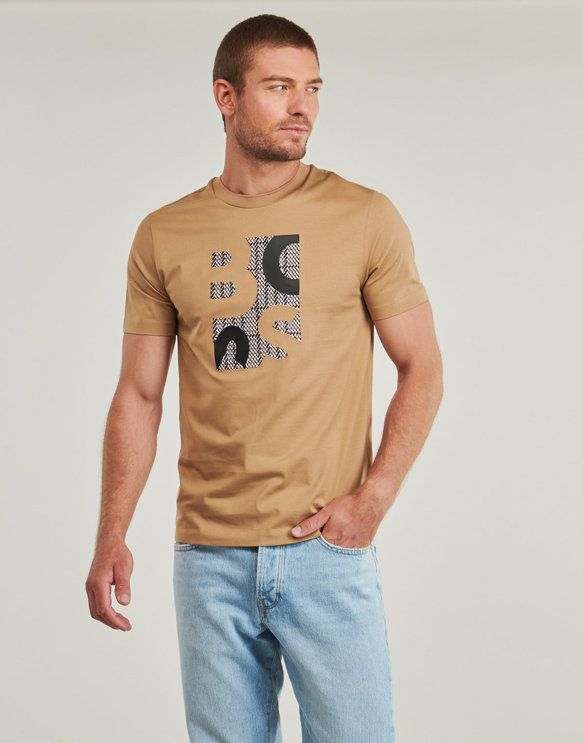 T-shirt Uomo BOSS  H-Thompson 655  Beige