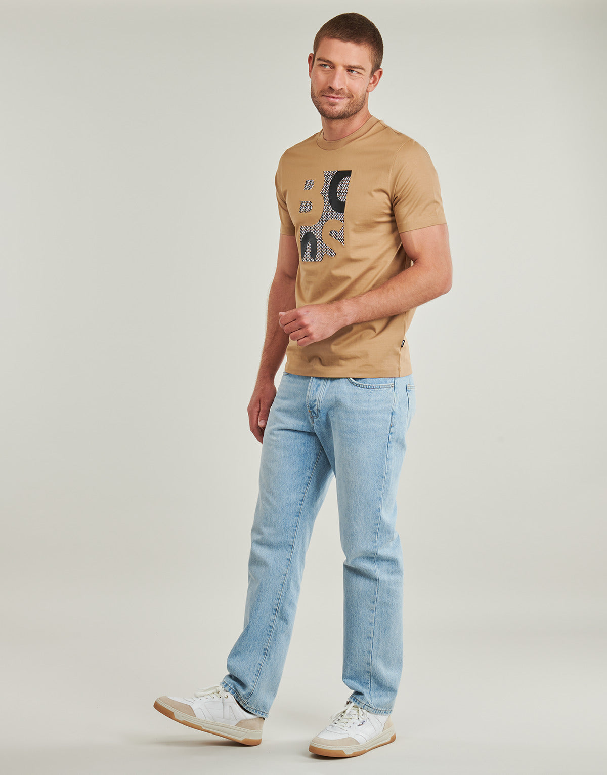 T-shirt Uomo BOSS  H-Thompson 655  Beige