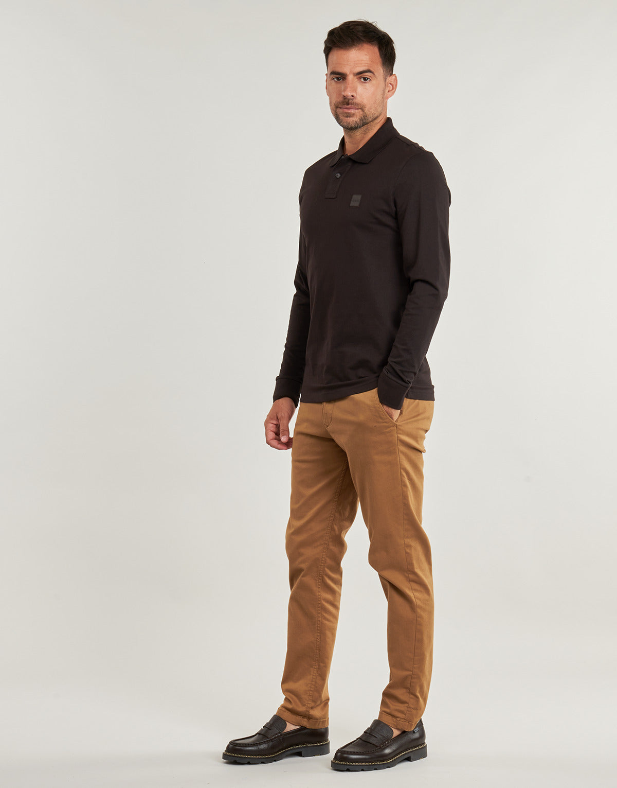 Polo maniche lunghe Uomo BOSS Passerby Marrone