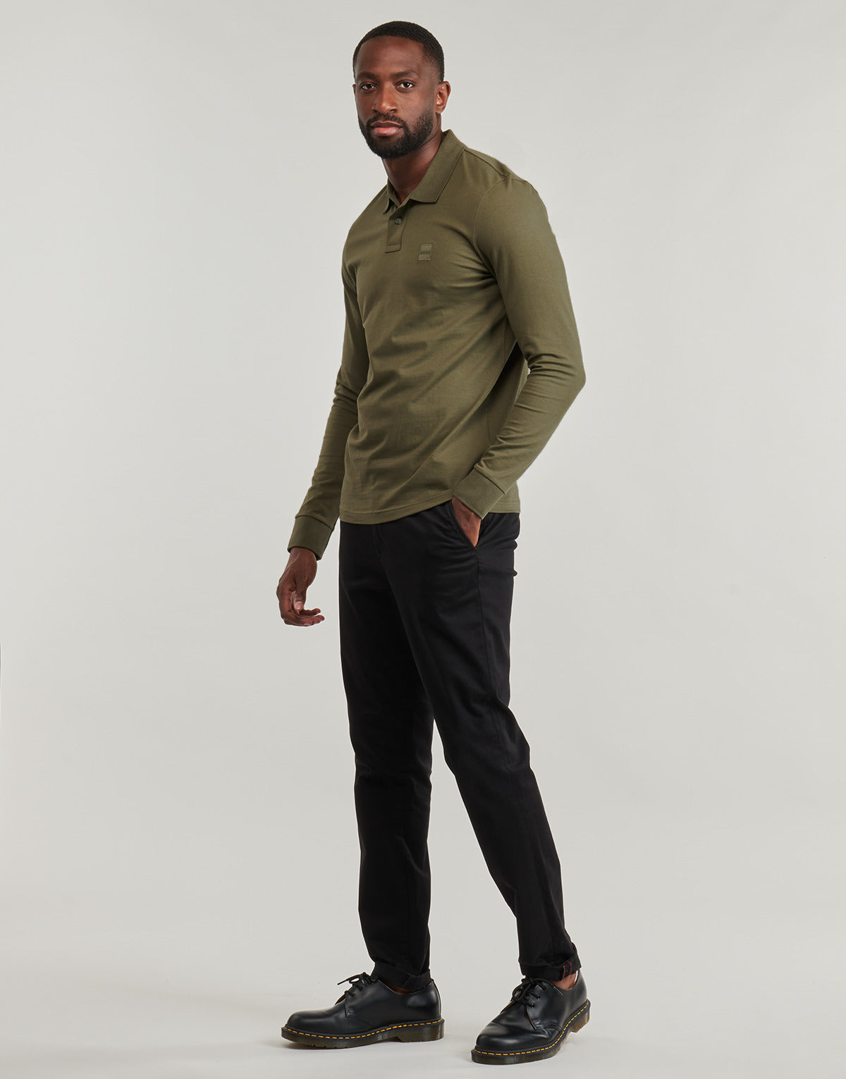 Polo maniche lunghe Uomo BOSS Passerby Kaki