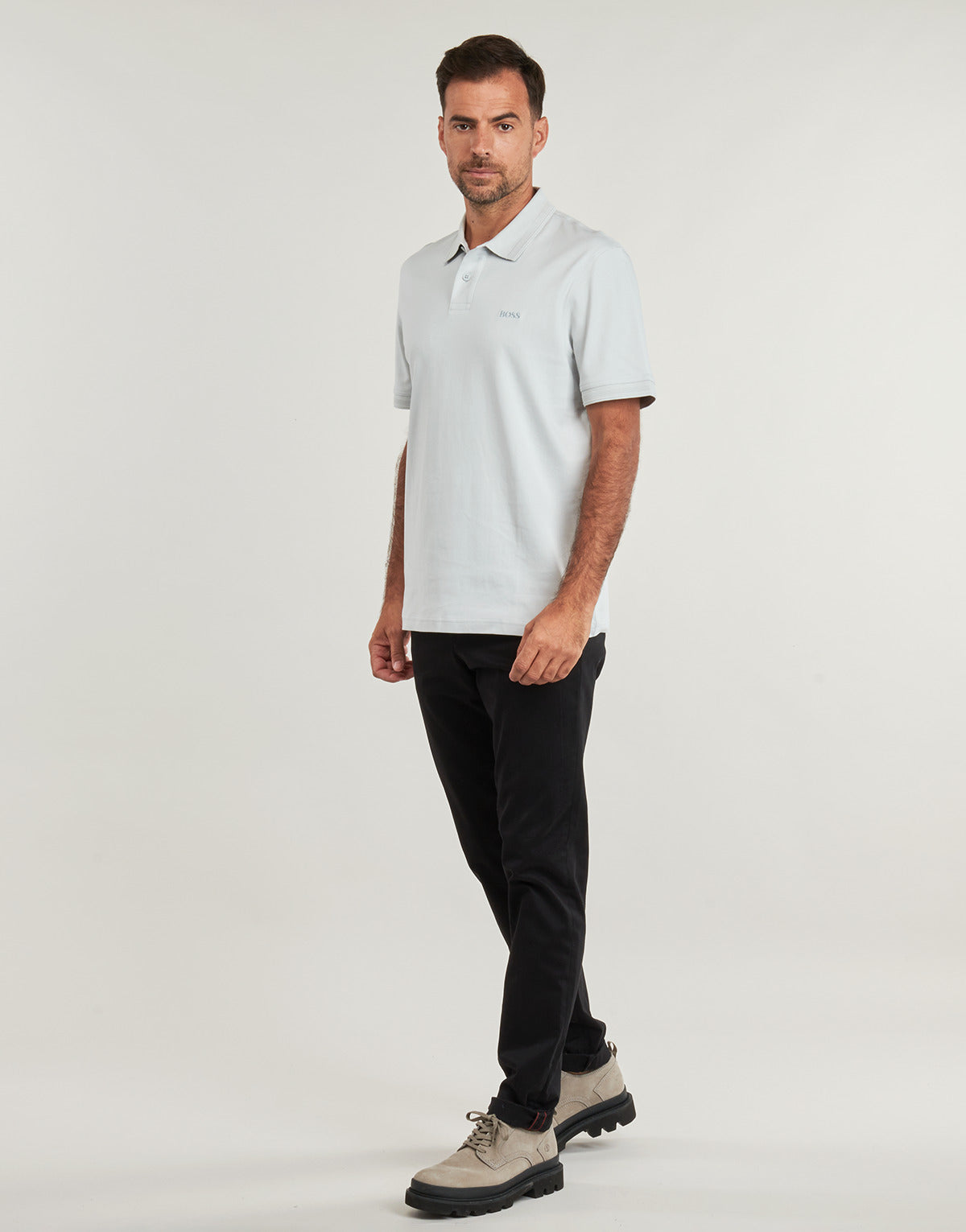 Polo Uomo BOSS Pe_Interlock Grigio
