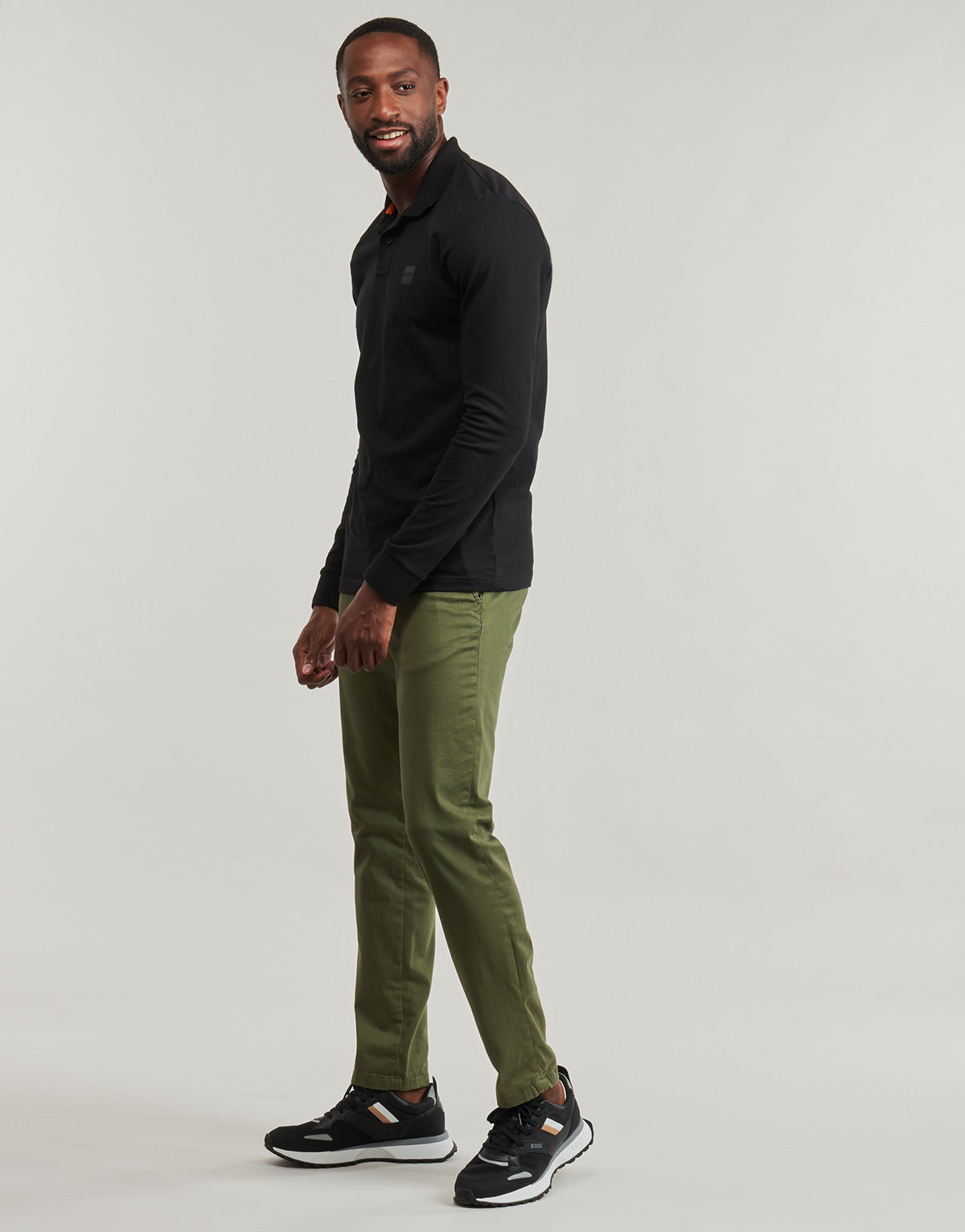 Polo maniche lunghe Uomo BOSS Passerby Nero