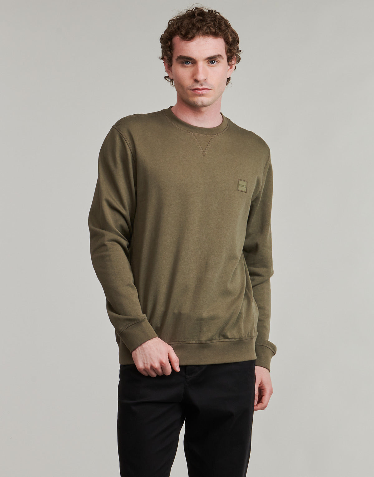 Felpa Uomo BOSS Westart Kaki