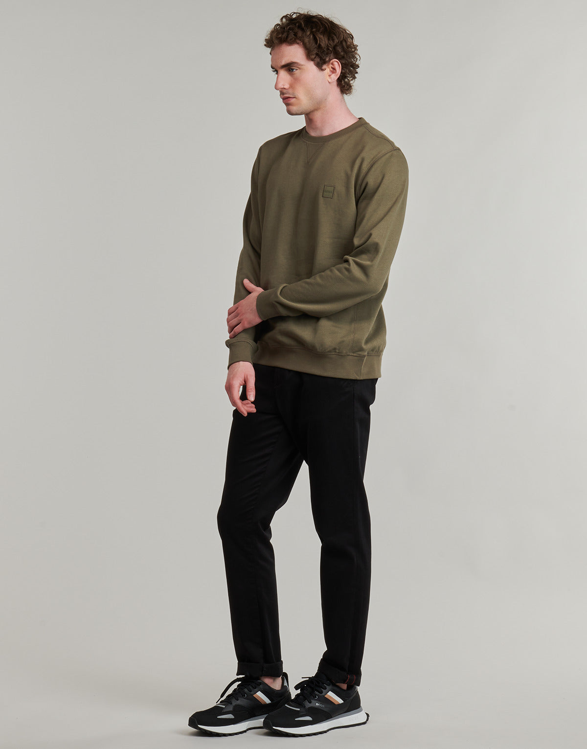 Felpa Uomo BOSS Westart Kaki