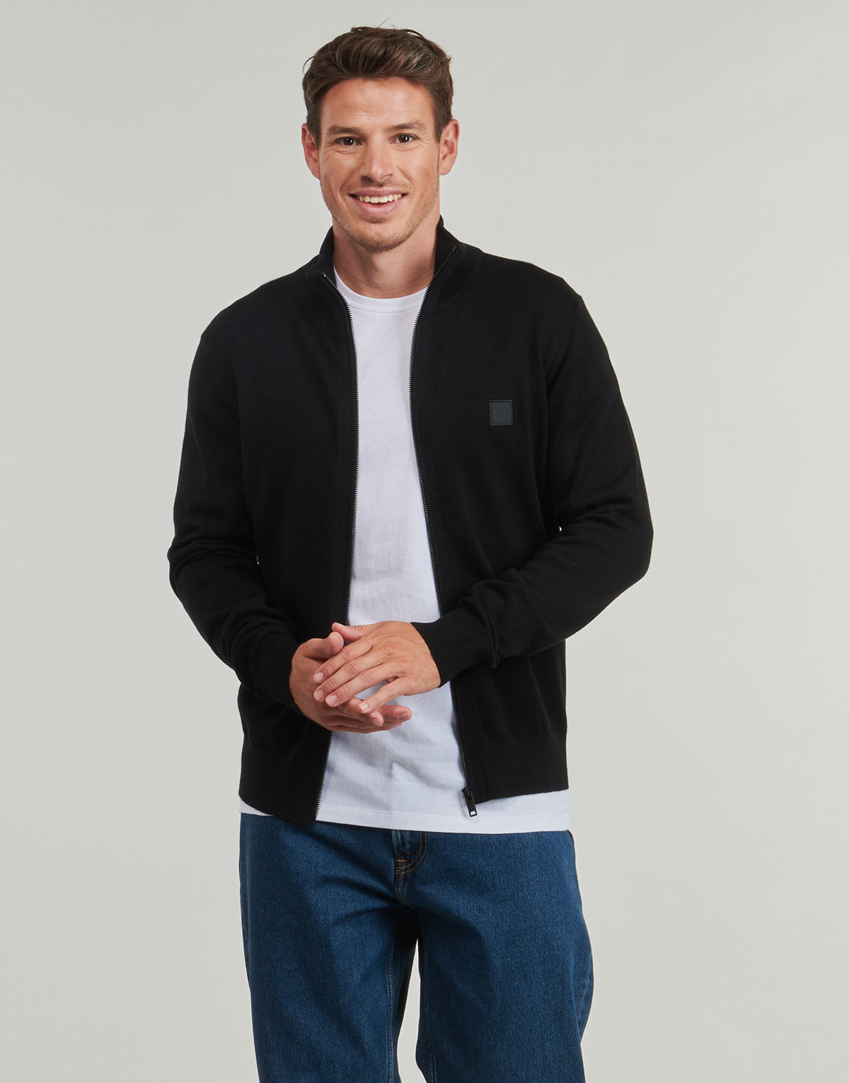 Gilet / Cardigan Uomo BOSS  Kanozip_S  Nero