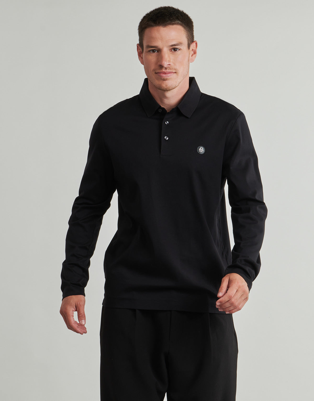 Polo maniche lunghe Uomo BOSS  C-Paley 01  Nero