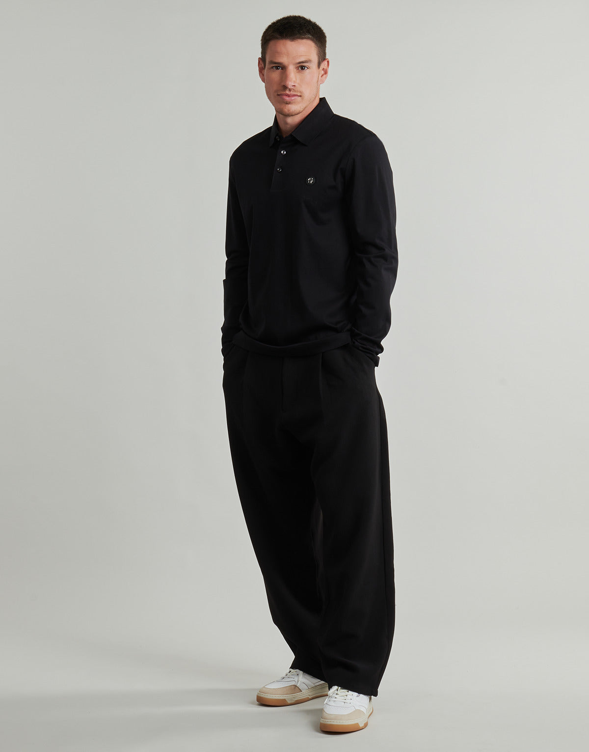 Polo maniche lunghe Uomo BOSS  C-Paley 01  Nero