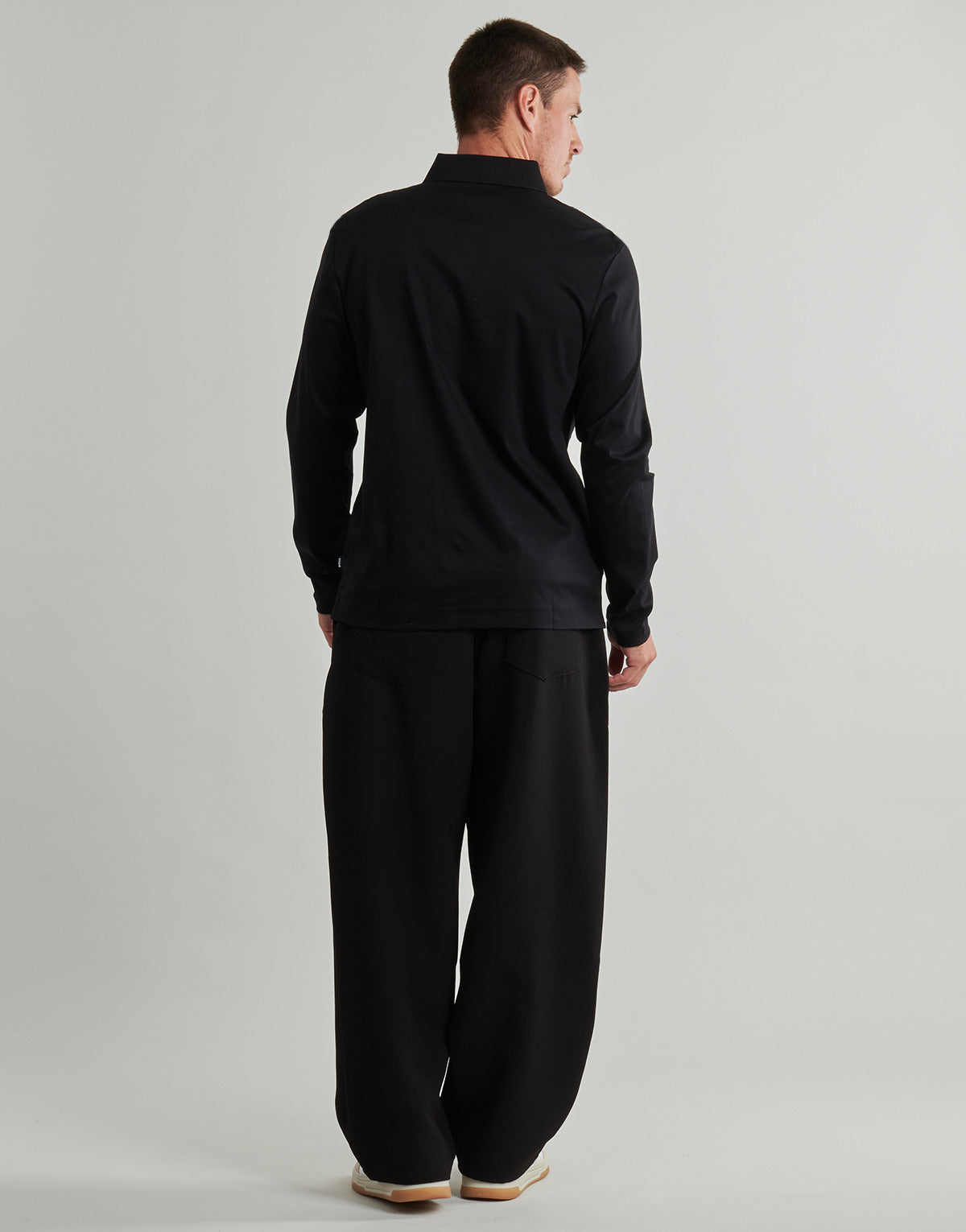 Polo maniche lunghe Uomo BOSS  C-Paley 01  Nero