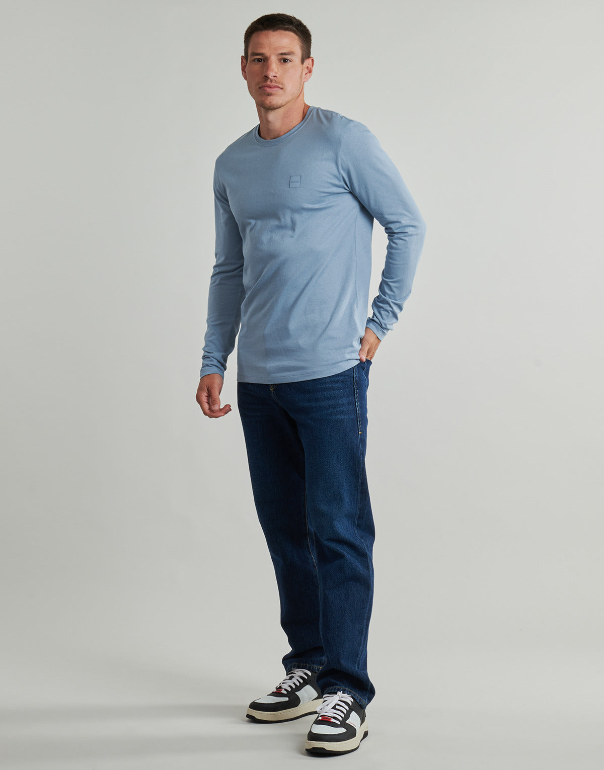 T-shirts a maniche lunghe Uomo BOSS  Tacks  Blu