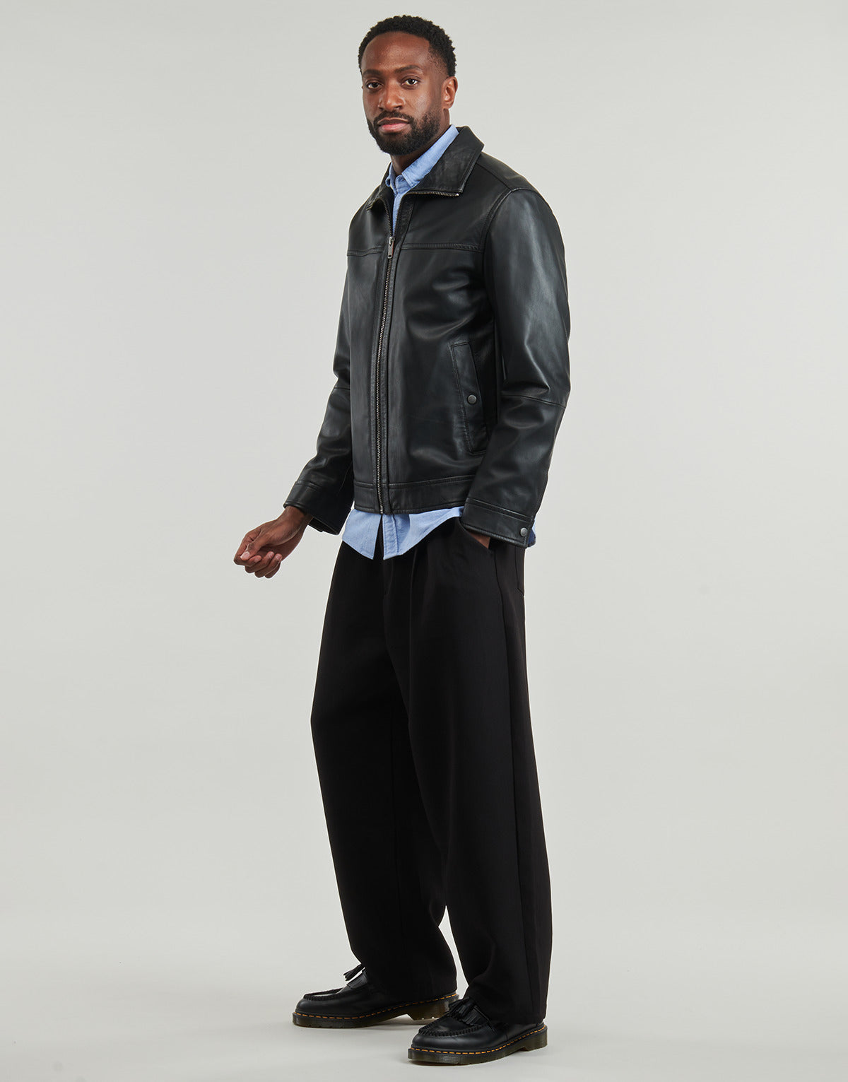 Giacca in pelle Uomo BOSS  Jorest  Nero