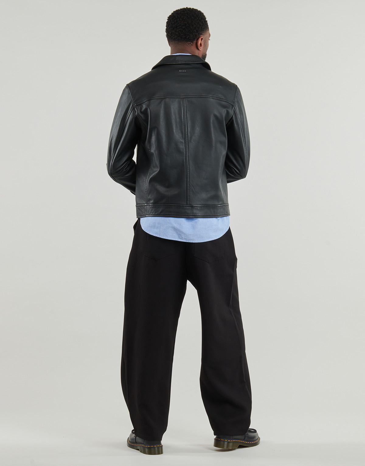 Giacca in pelle Uomo BOSS Jorest Nero