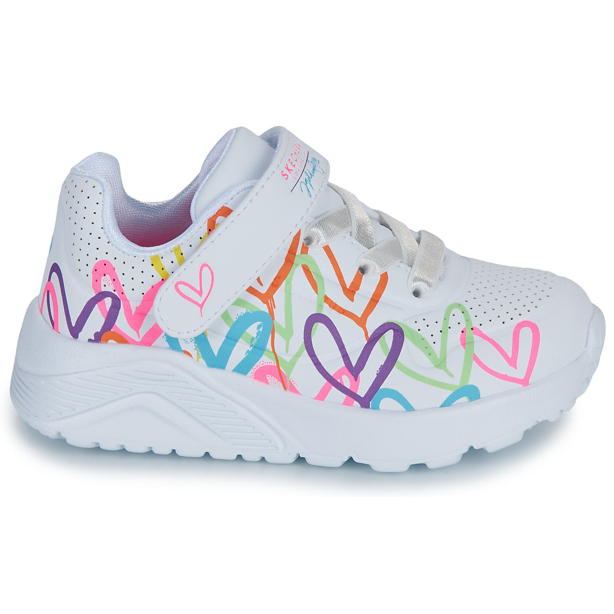Scarpe bambini ragazza Skechers  UNO LITE LOVE LEVITATE  Bianco