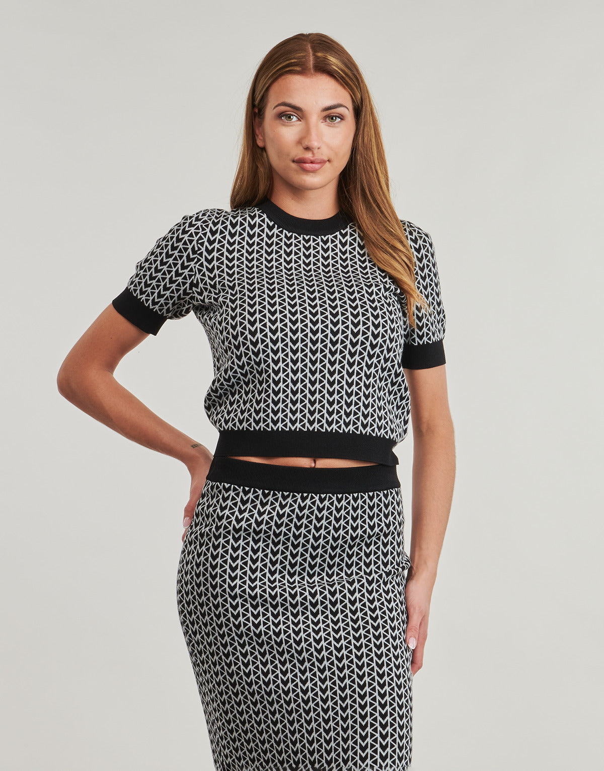 Camicetta Donna MICHAEL Michael Kors MK JACQUARD SS CREW Multicolore