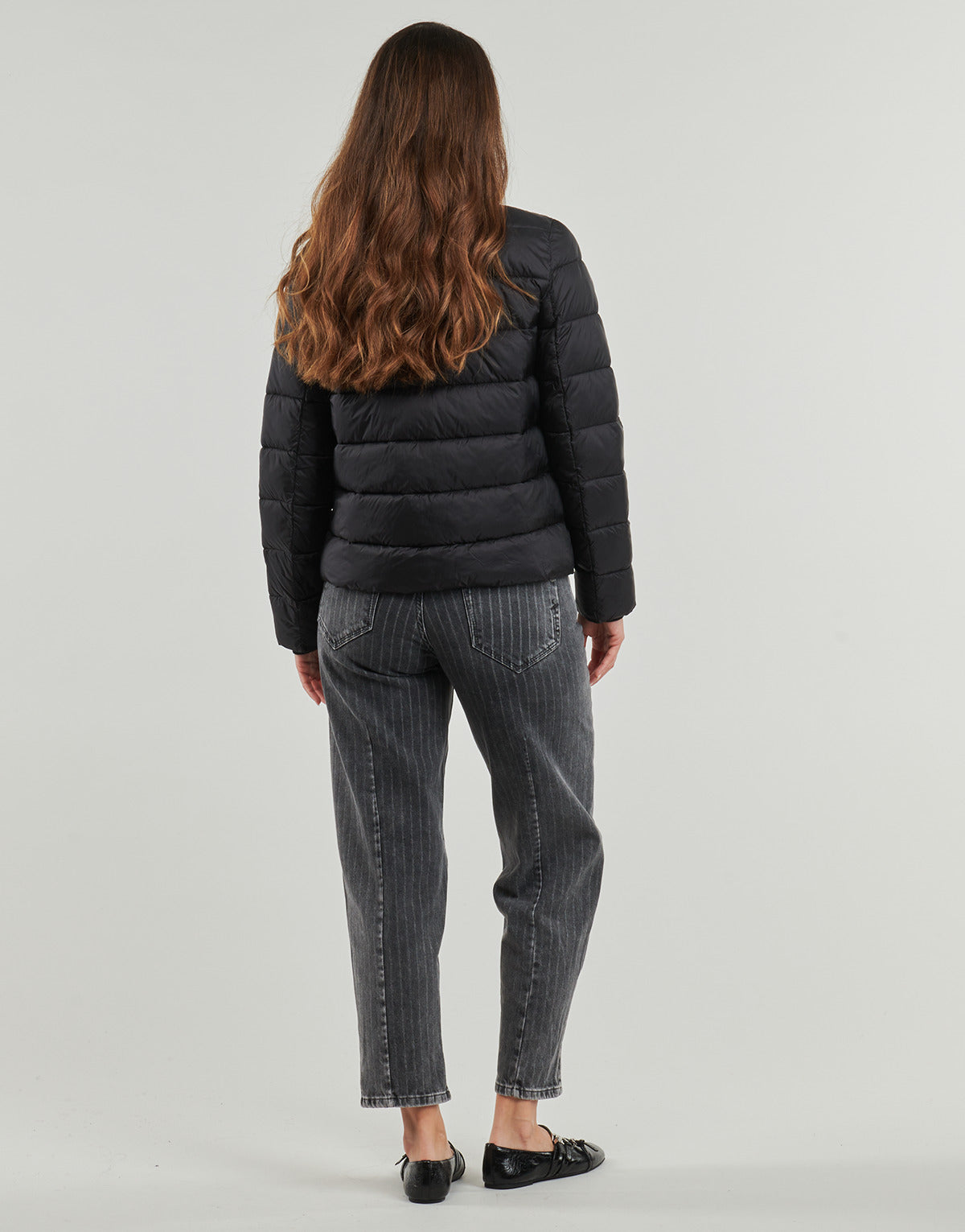 Piumino Donna MICHAEL Michael Kors  COLLARLESS PACKABLE JACKET W CORDUROY TRIM  Nero