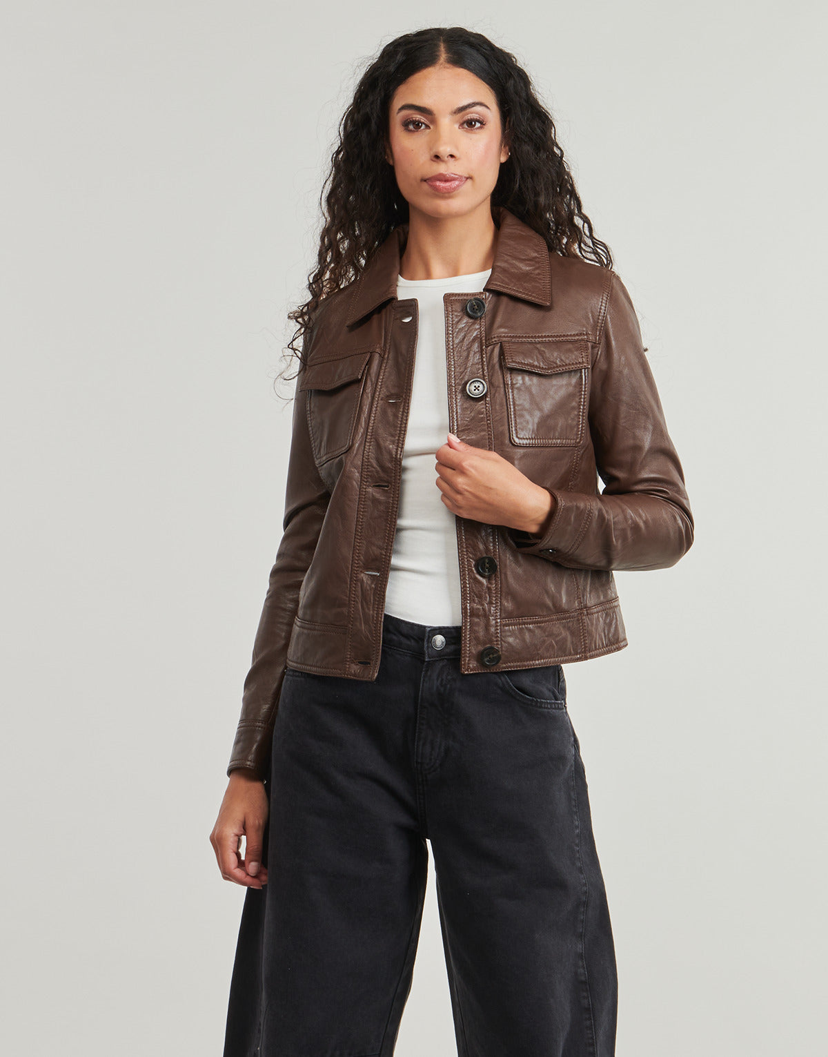 Giacca in pelle Donna Oakwood  CECILE  Marrone