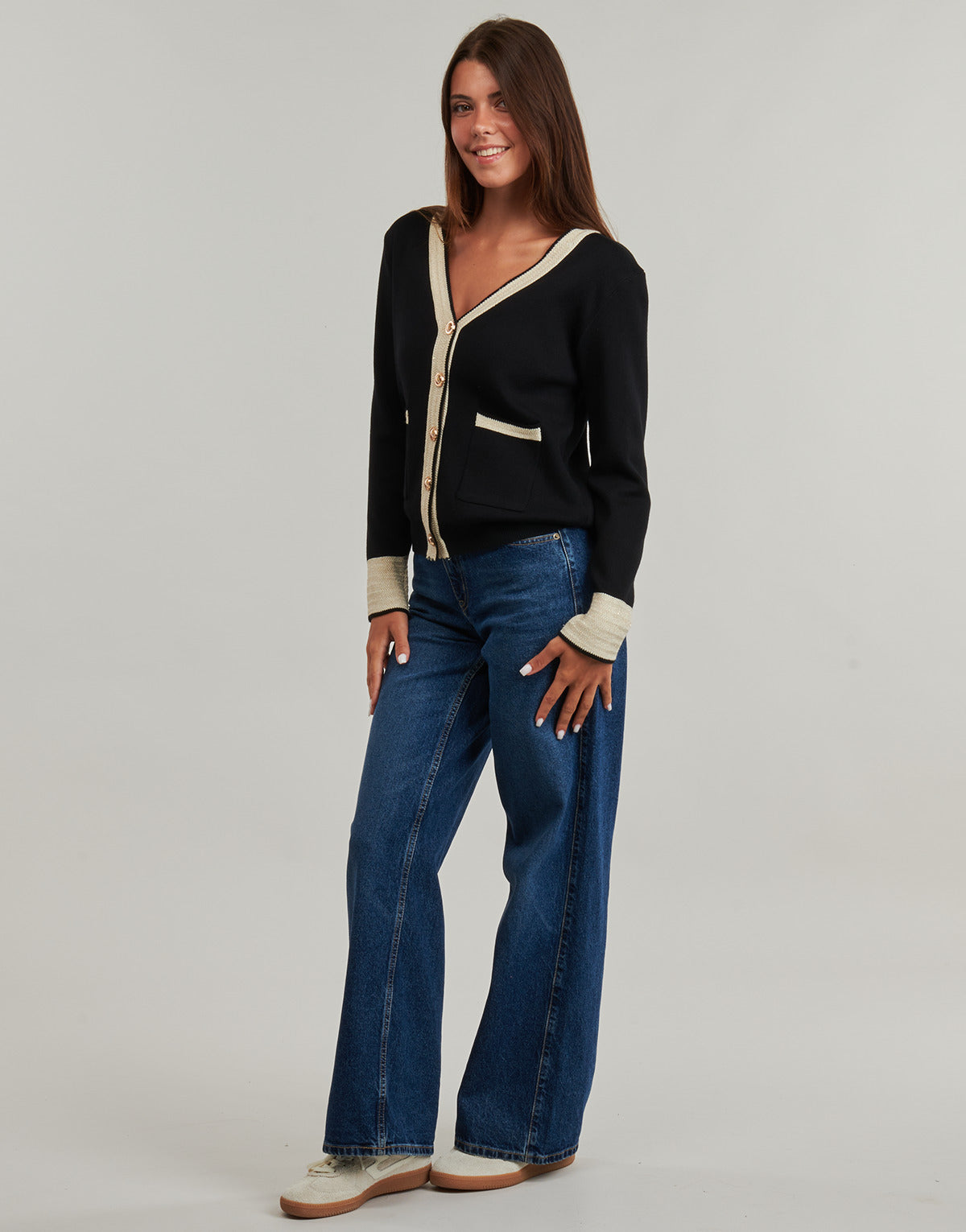 Gilet / Cardigan Donna Moony Mood TALIA Nero