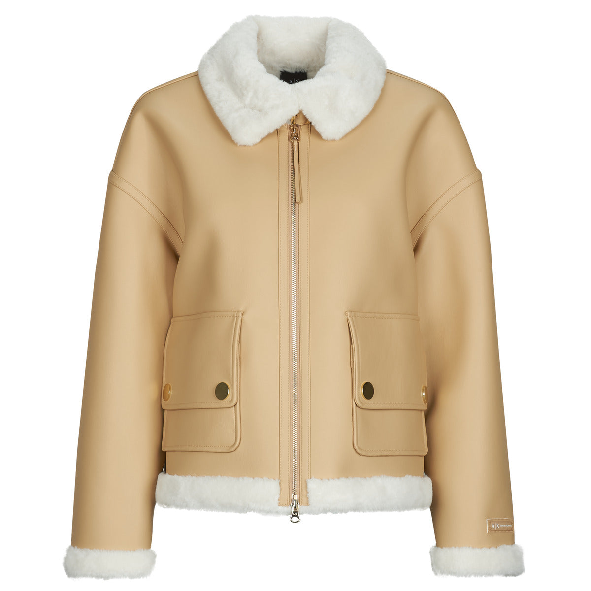 Giacca in pelle Donna Armani Exchange  BLOUSON JACKET  Beige