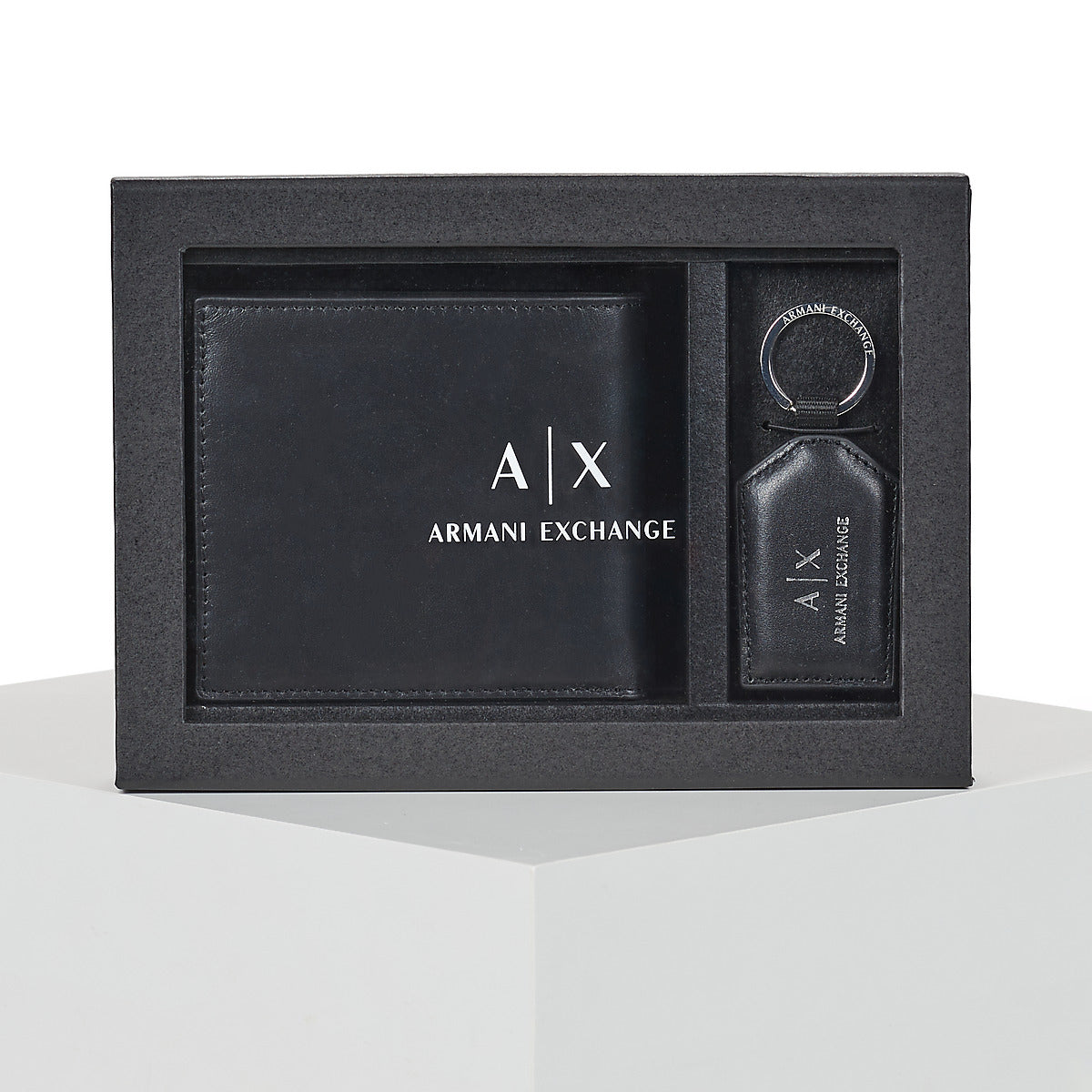 Portafoglio Uomo Armani Exchange PLAIN LEATHER GIFT SET Nero
