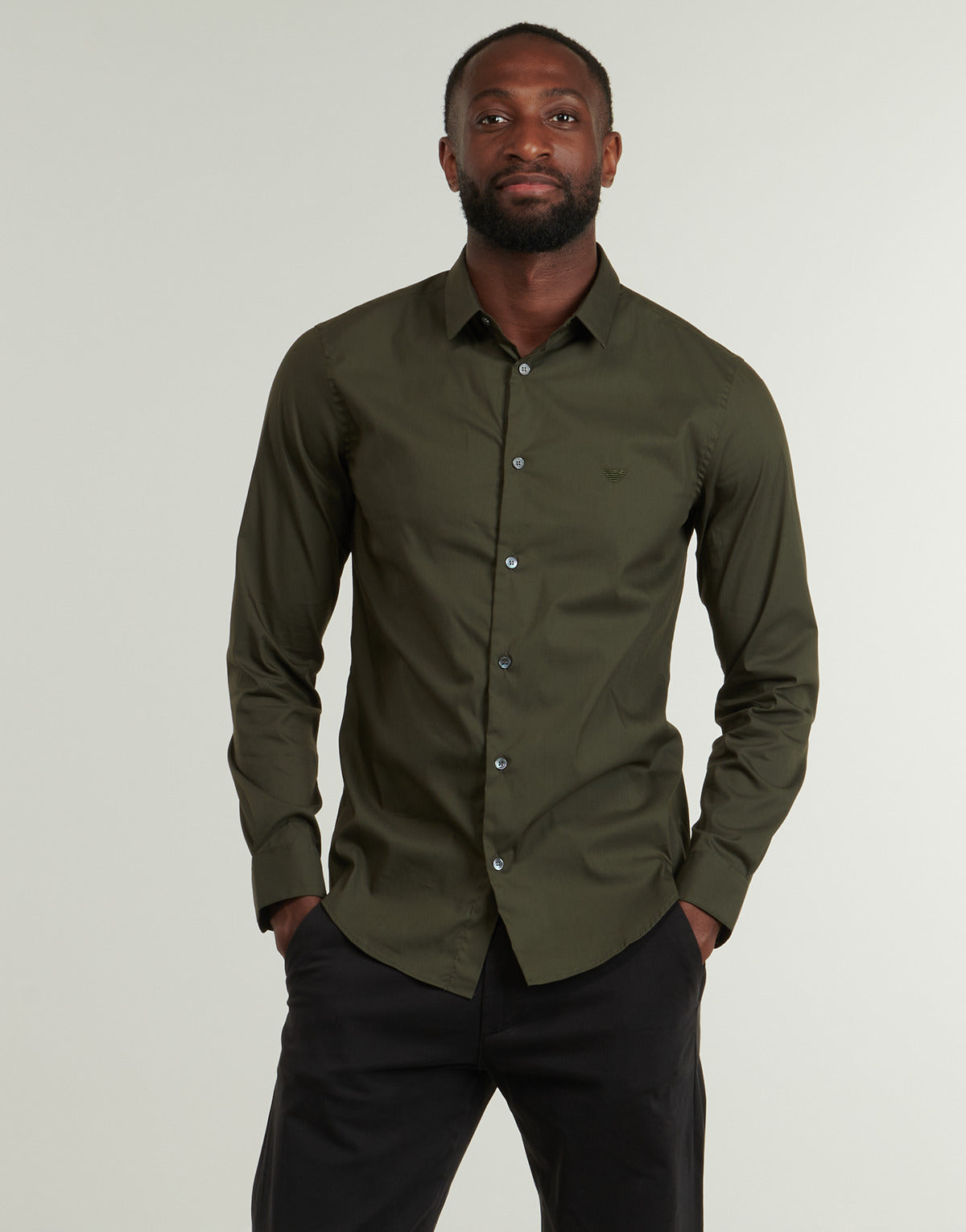 Camicia a maniche lunghe Uomo Emporio Armani  SHIRT  Kaki