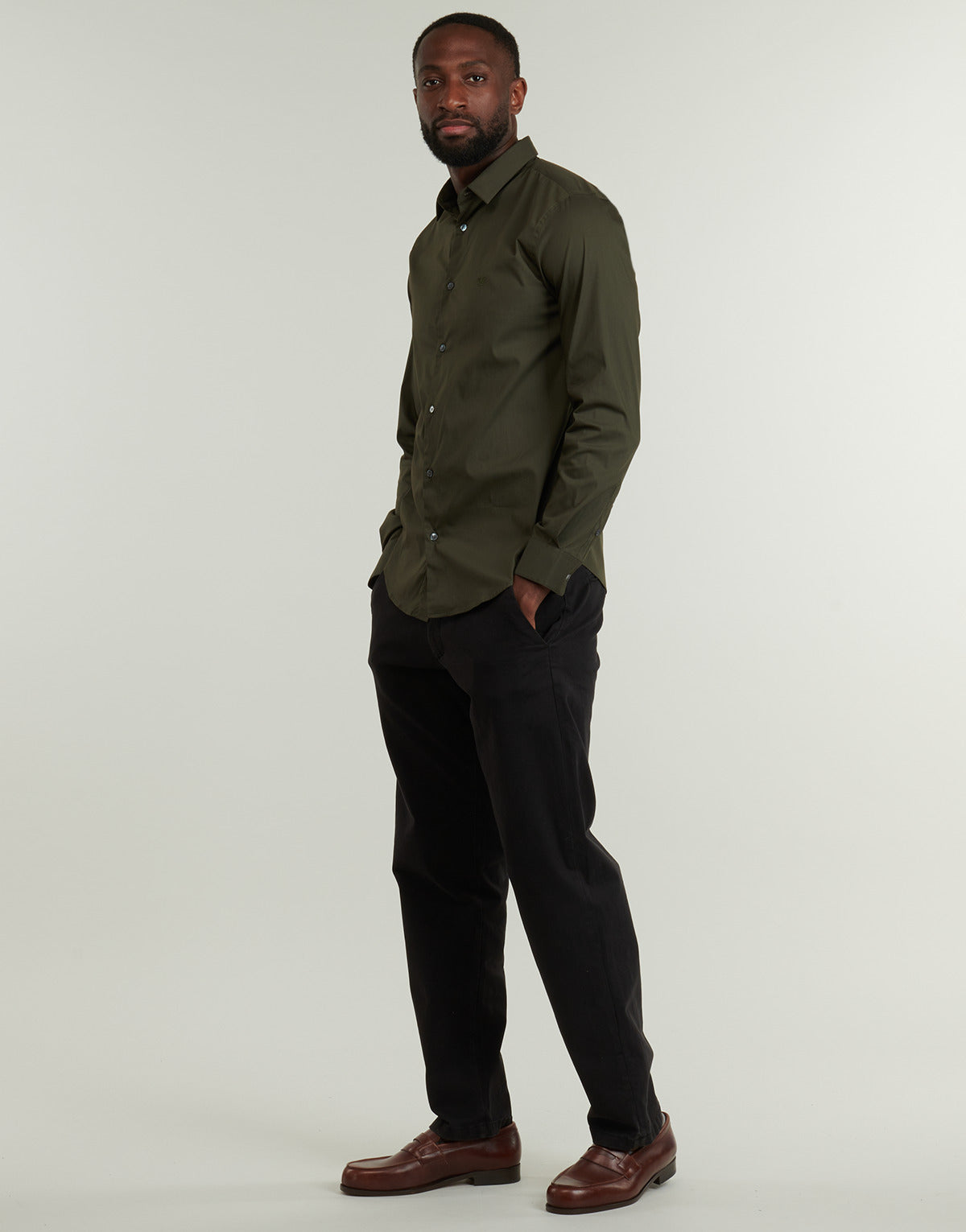 Camicia a maniche lunghe Uomo Emporio Armani  SHIRT  Kaki