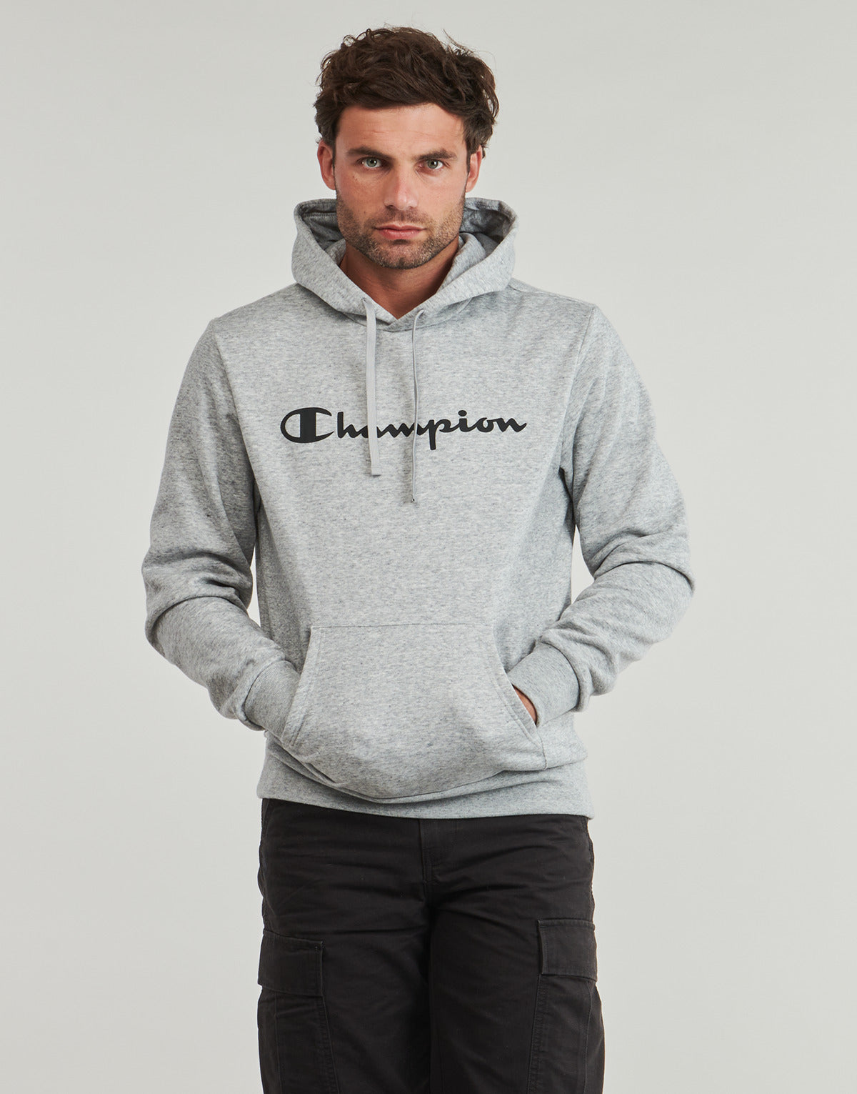 Felpa Uomo Champion  HOODED SWEATSHIRT  Grigio