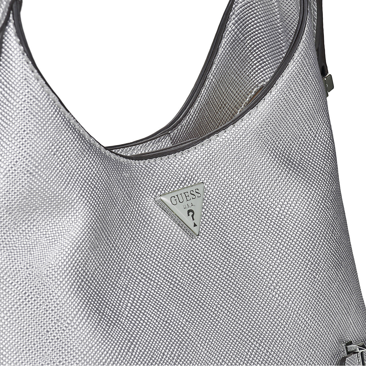 Borsa a spalla Donna Guess  ROSALBA SMALL HOBO CROSSBODY  Argento