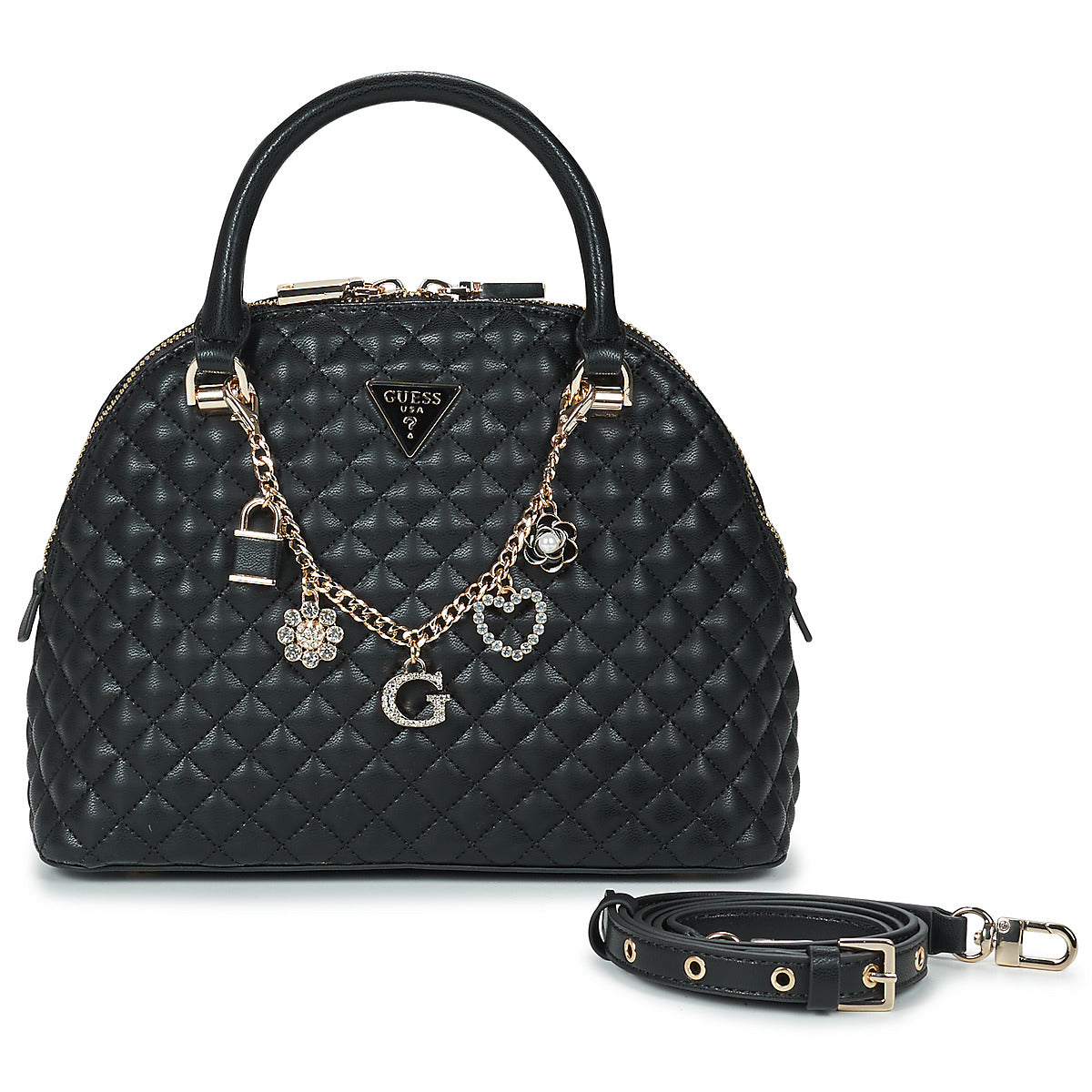Borsette Donna Guess  EVERLEE DOME SATCHEL  Nero