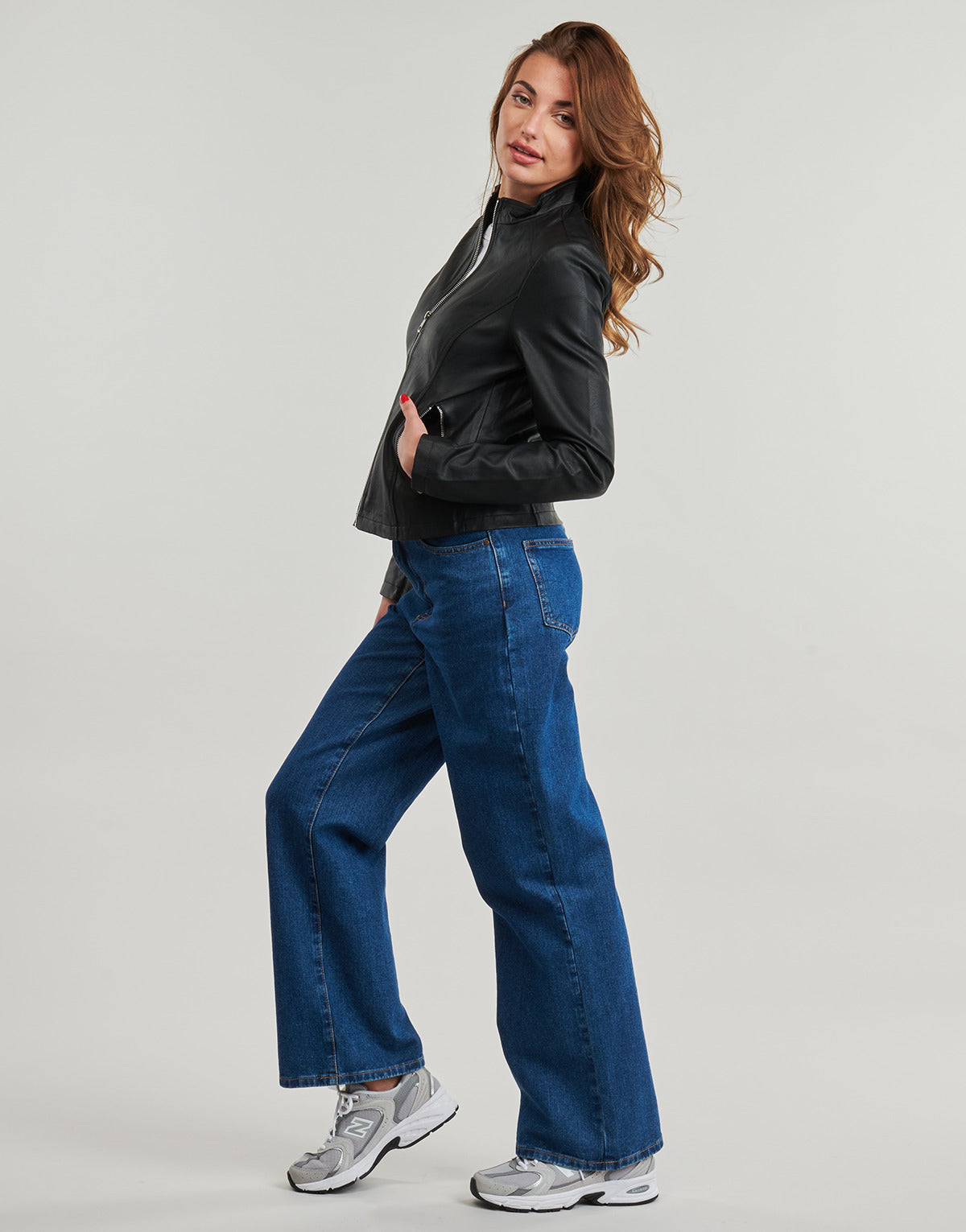 Giacca in pelle Donna Moony Mood PUIRI Nero