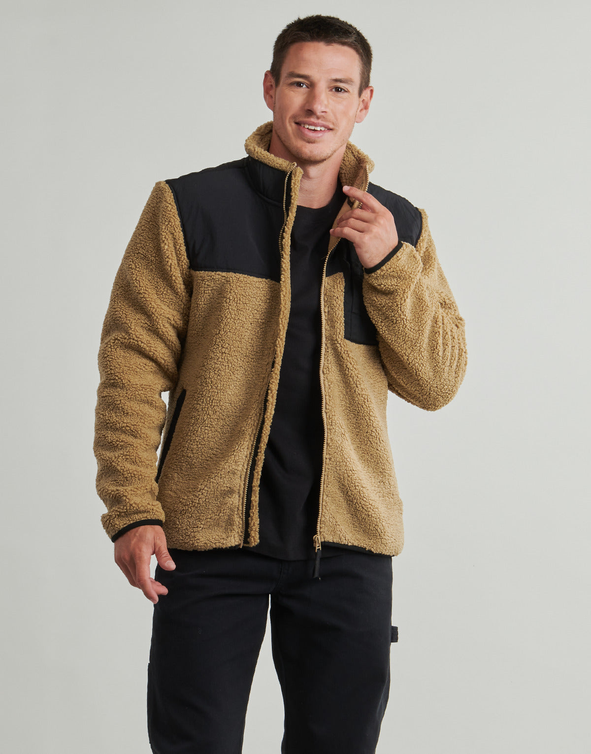 Felpa Uomo Teddy Smith  G-RUAN ZIP  Beige