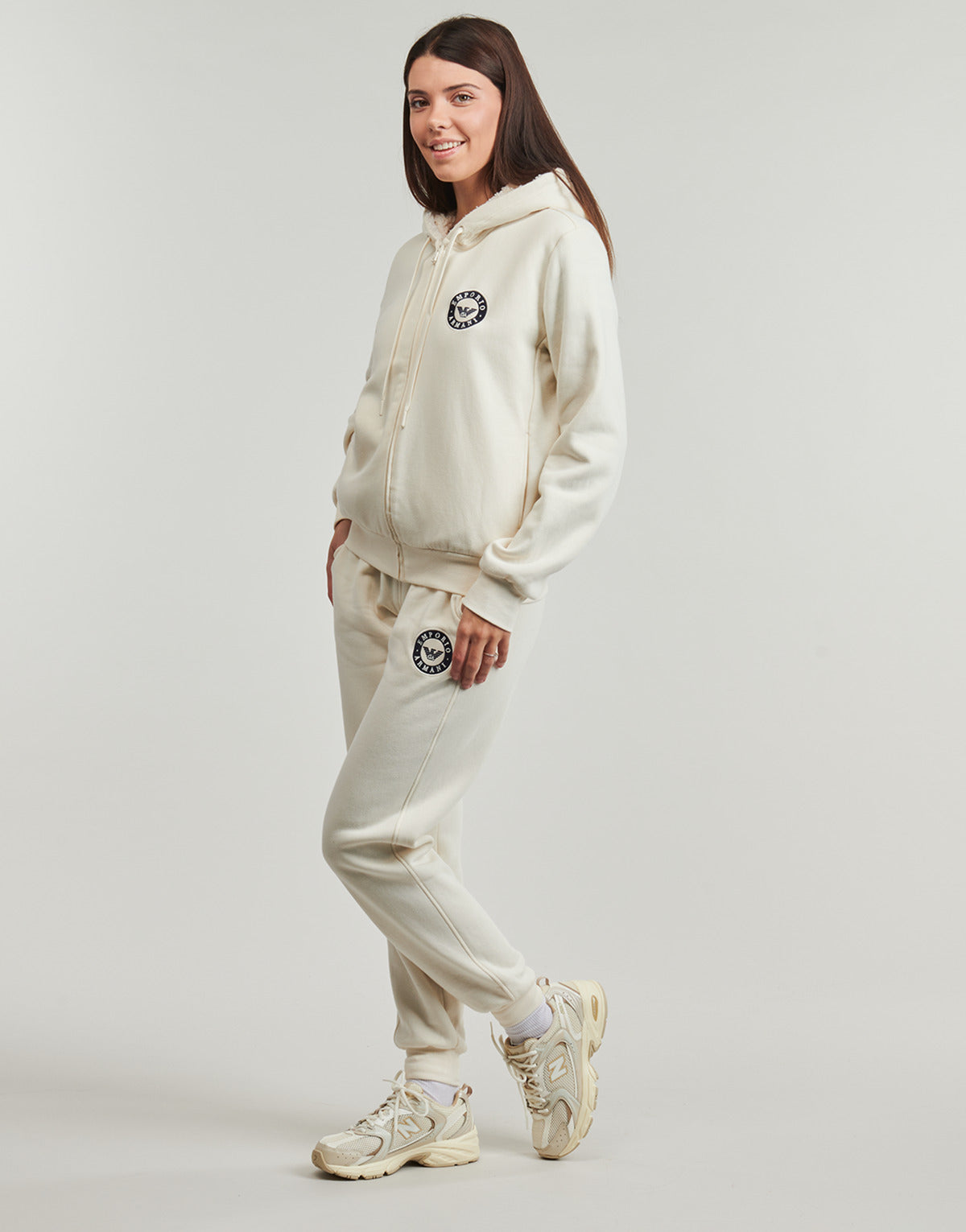 Felpa Donna Emporio Armani  HD FZ SWEATSHIRT  Beige