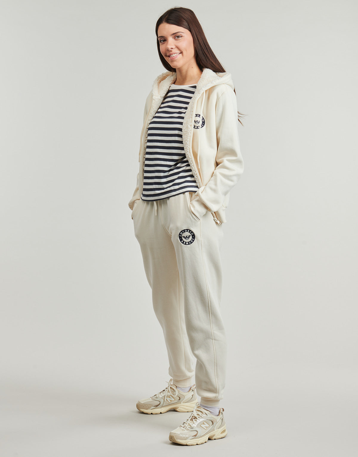 Pantaloni Sportivi Donna Emporio Armani  TROUSERS WITH CUFFS  Beige