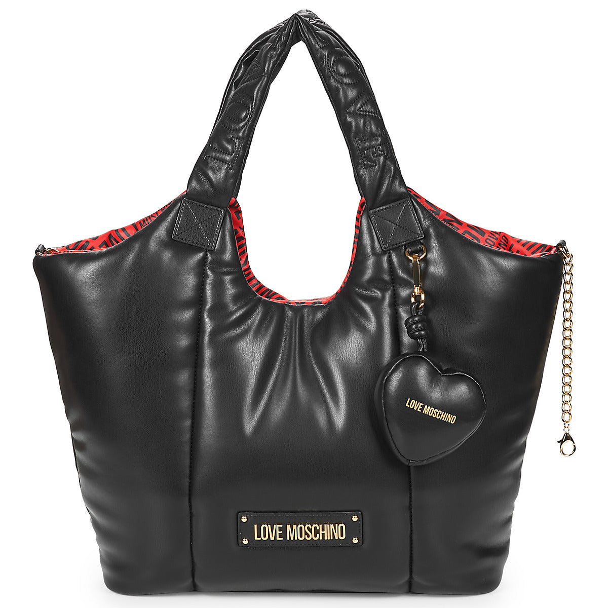 Borsa a spalla Donna Love Moschino  PUFFY LOGO  Nero