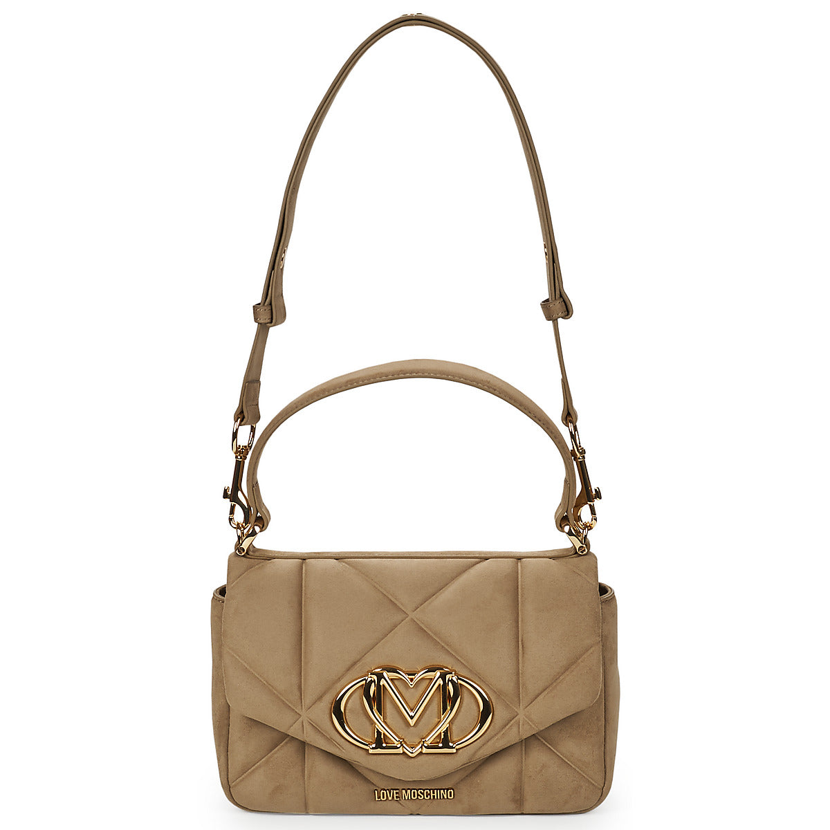 Borsa a tracolla Donna Love Moschino  EMBOSSED Q SUEDE  Beige