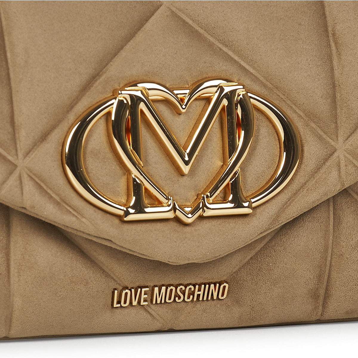 Borsa a tracolla Donna Love Moschino  EMBOSSED Q SUEDE  Beige