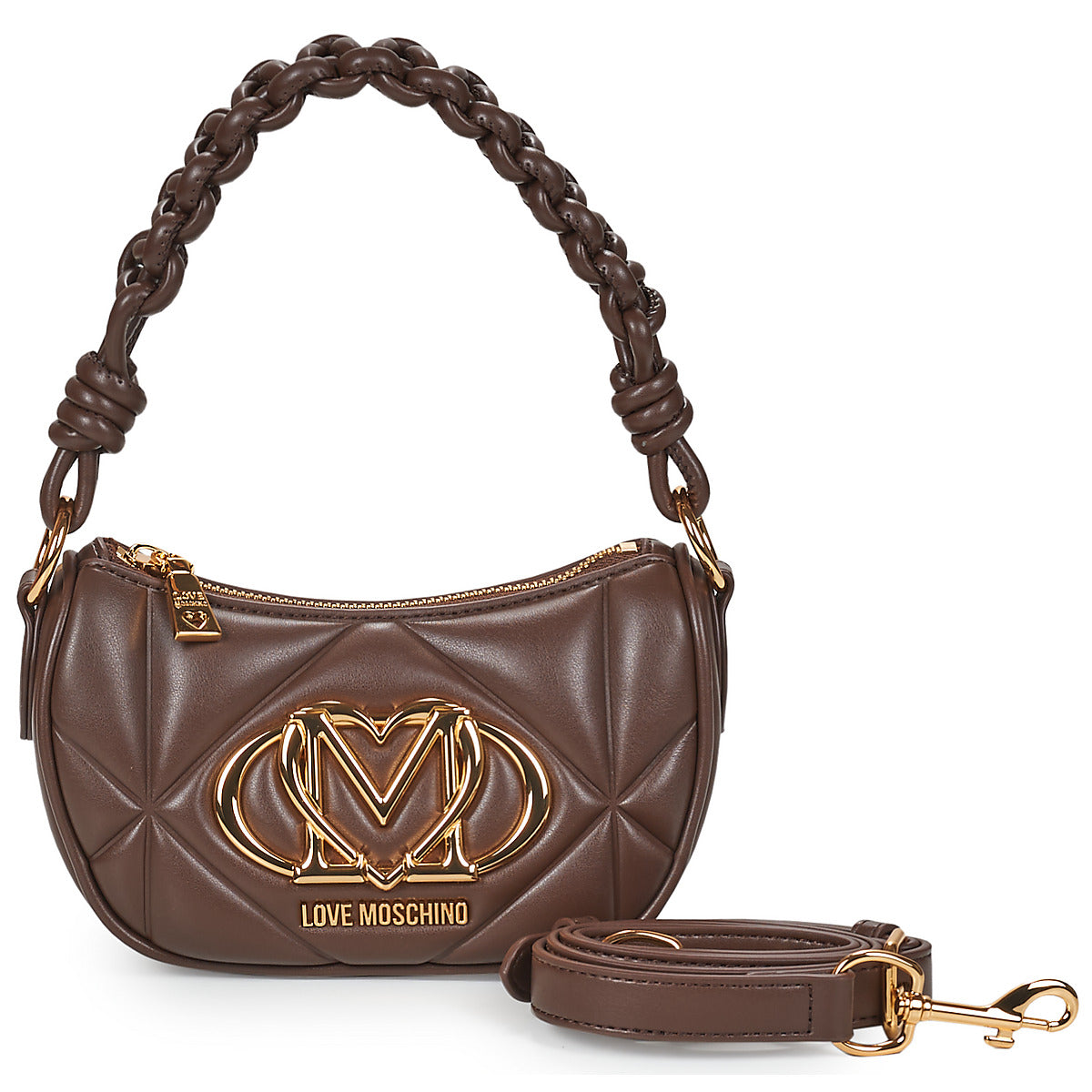 Borsa a spalla Donna Love Moschino  EMBOSSED Q  Marrone