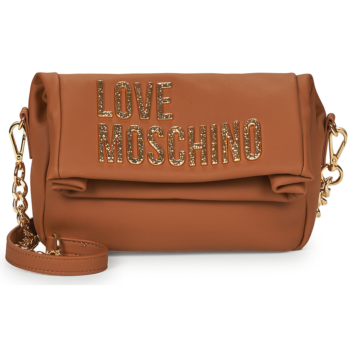Borsa a spalla Donna Love Moschino  BOLD LOVE HAMMERED  Marrone