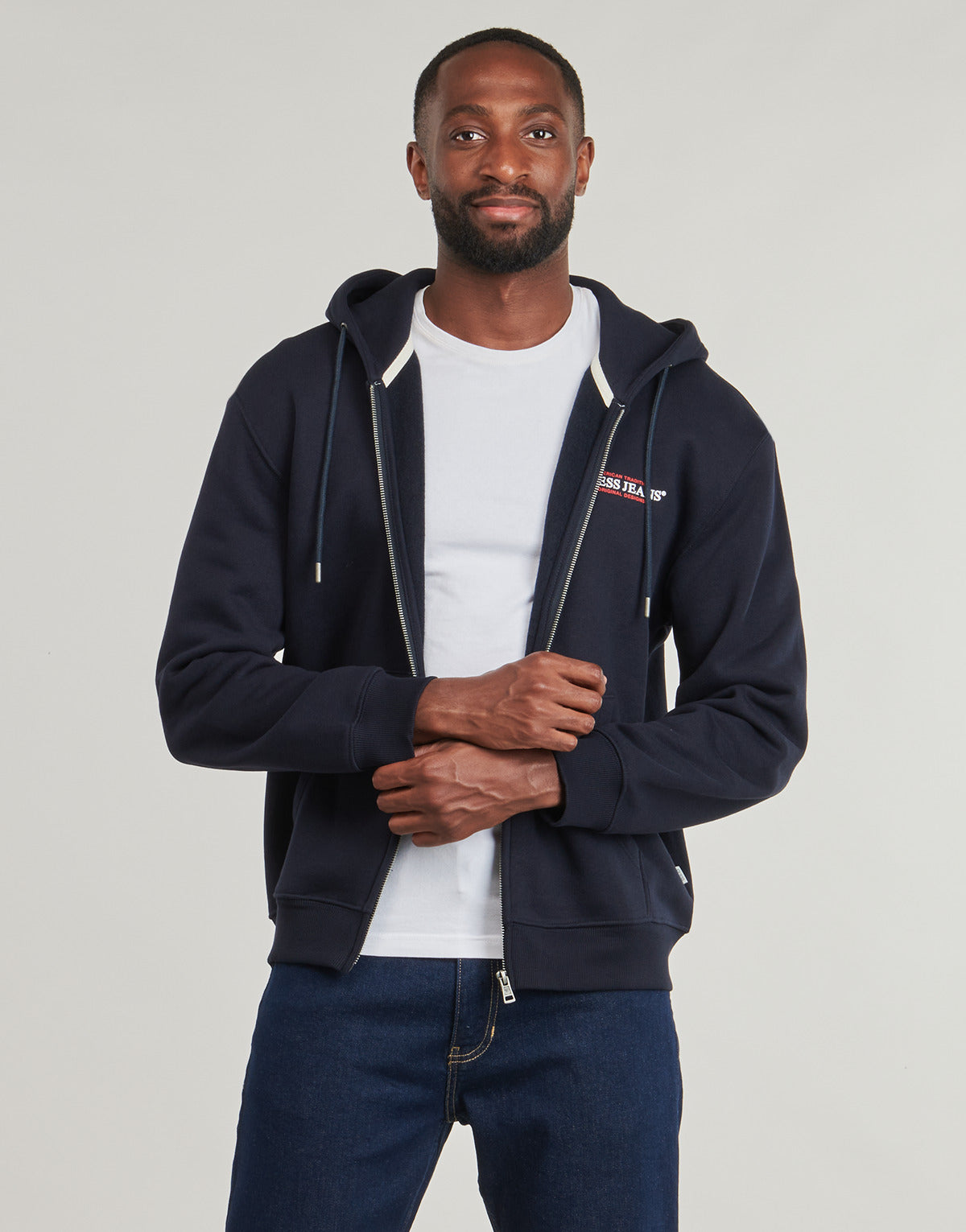 Felpa Uomo Guess  GJ ZIP HOOD REG  Marine