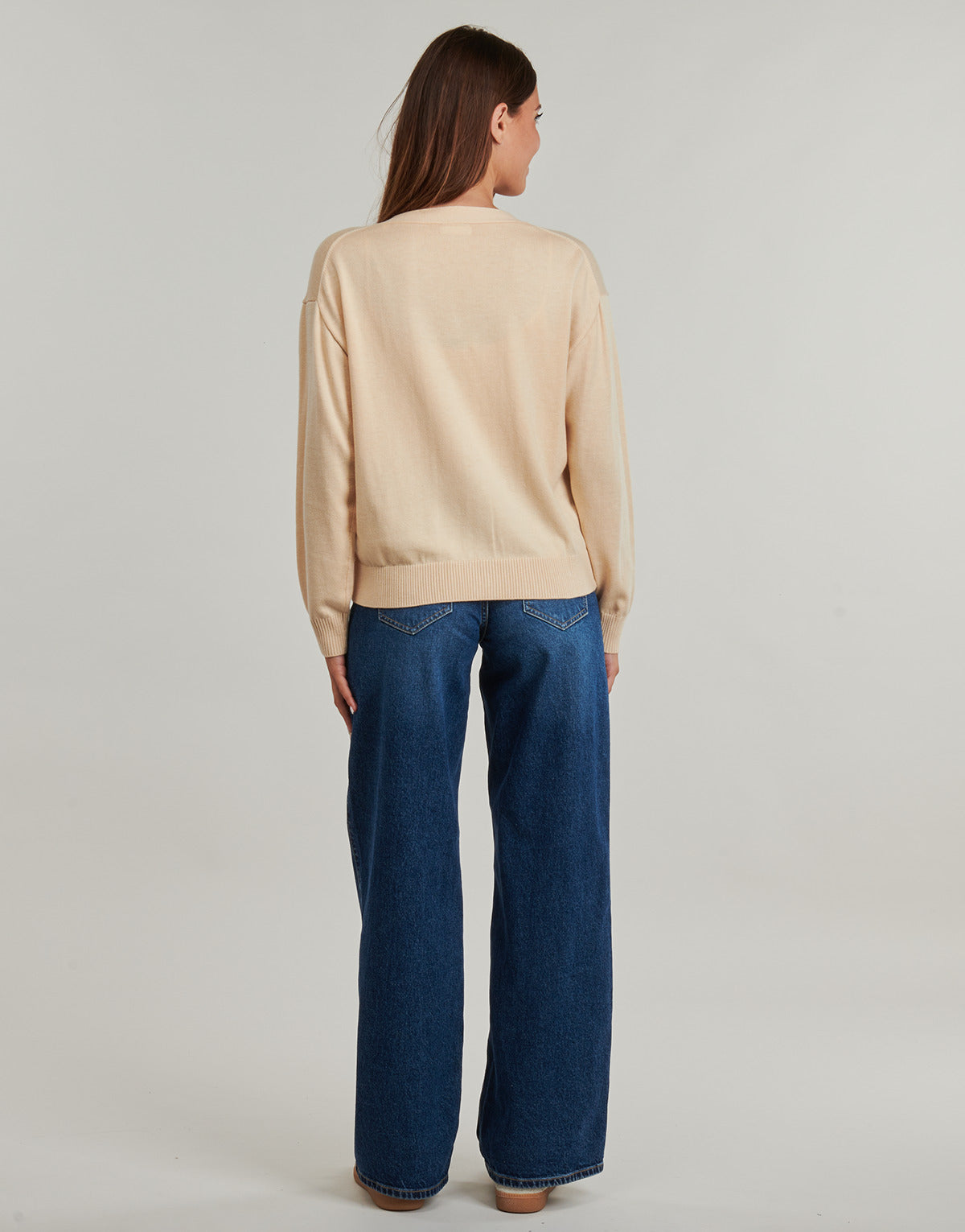 Gilet / Cardigan Donna Guess GJ LS VN MINI TRIANGLE CARDI Beige