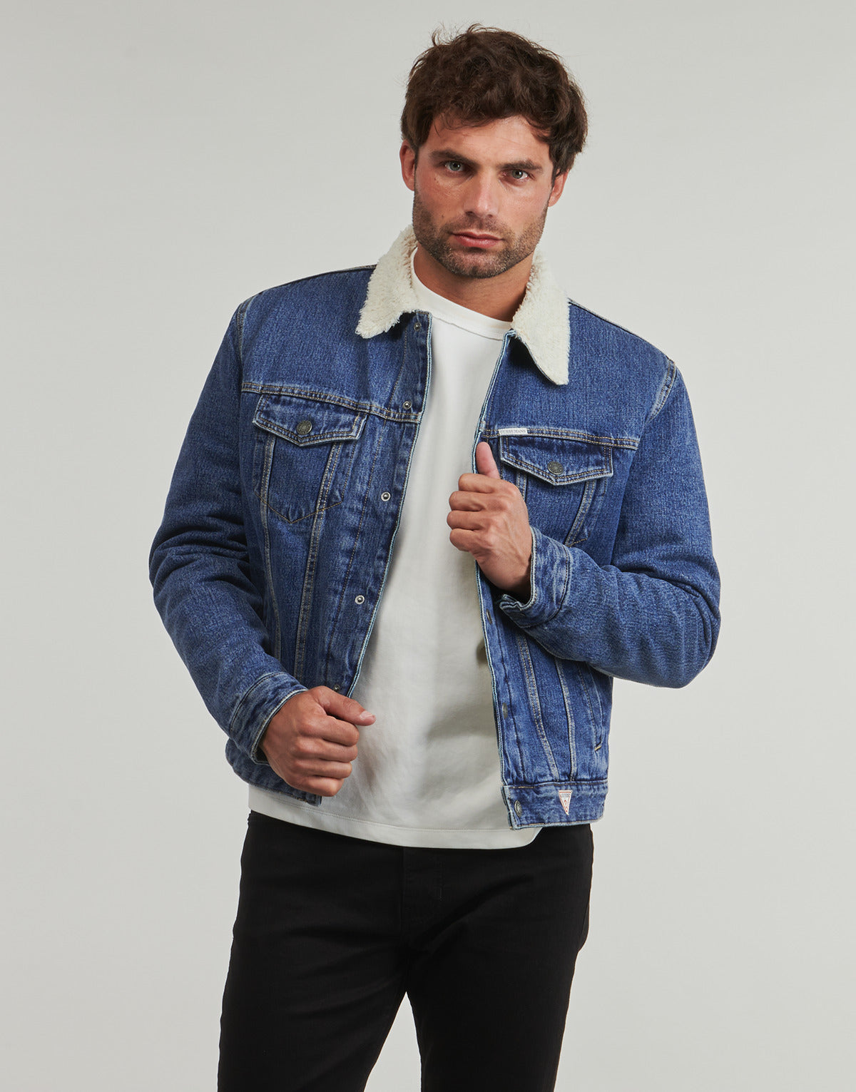 Giacca in jeans Uomo Guess  SHERPA REG TRUCKER  Blu