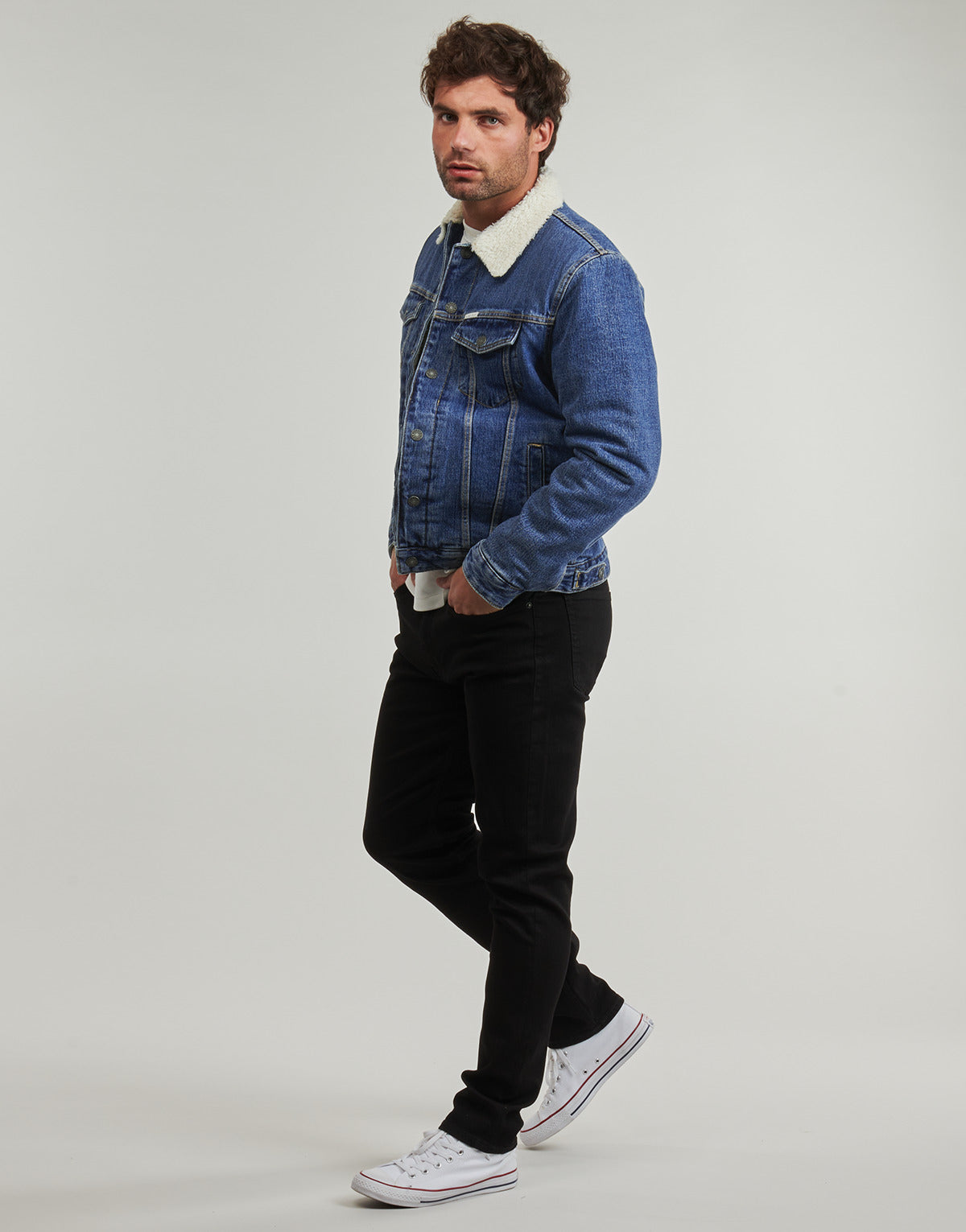 Giacca in jeans Uomo Guess  SHERPA REG TRUCKER  Blu