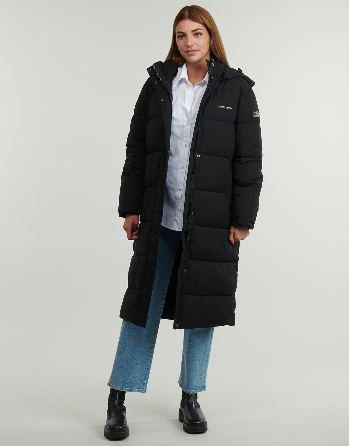 Piumino Donna Guess   LONG LENGHT PUFFER JKT  Nero