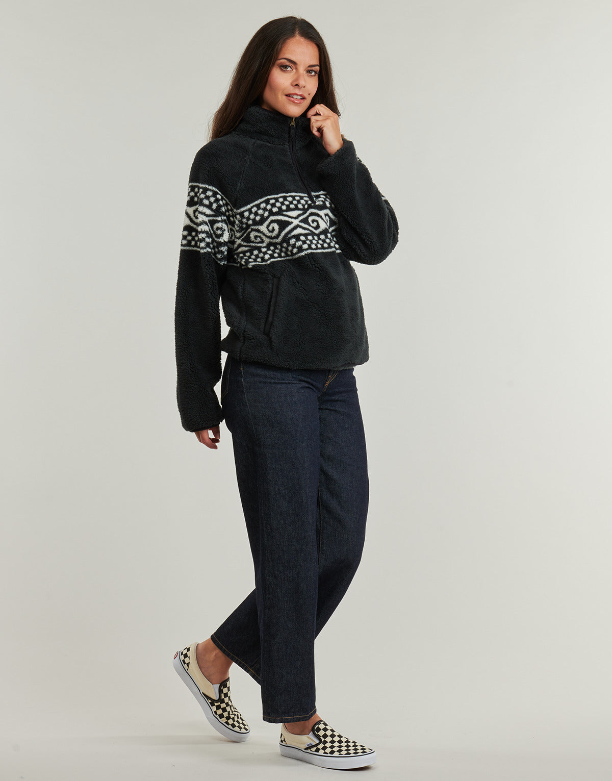 Felpa Donna Rip Curl  OCEANIC COSMIC KISS POLAR  Nero