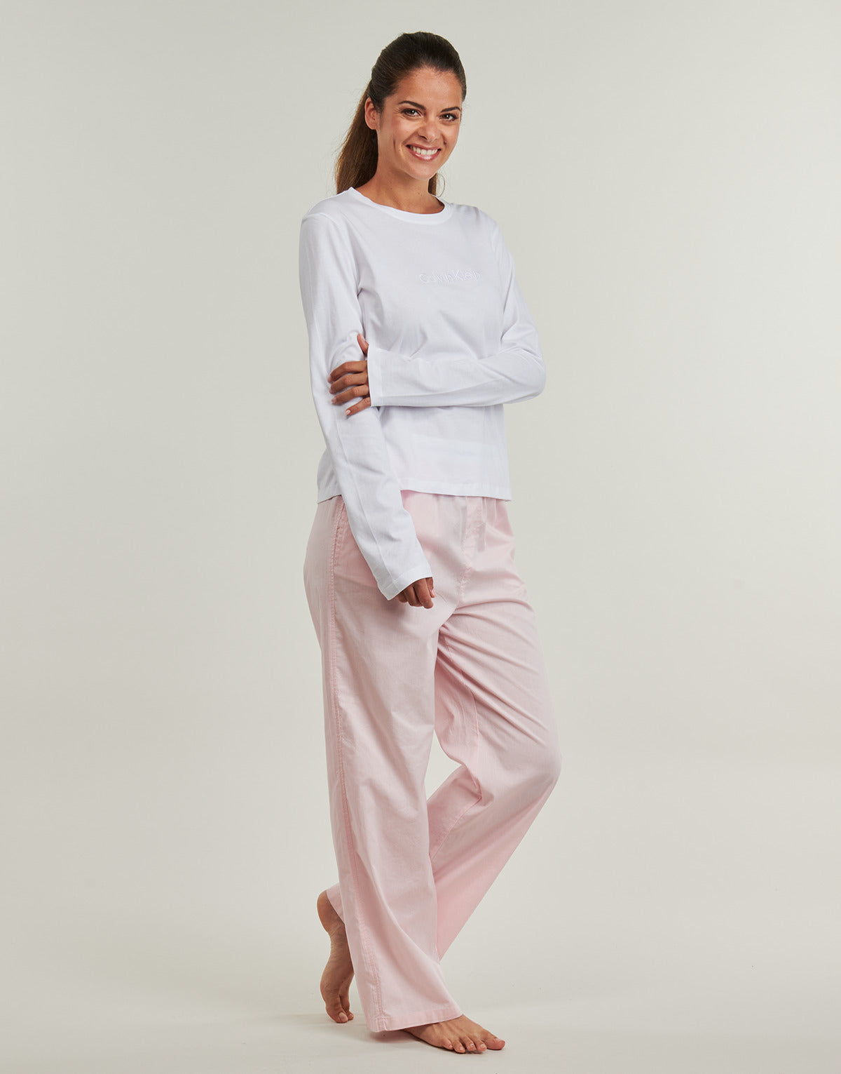 Pigiami / Camicia da notte Donna Calvin Klein Jeans  LS PANT SET  Rosa