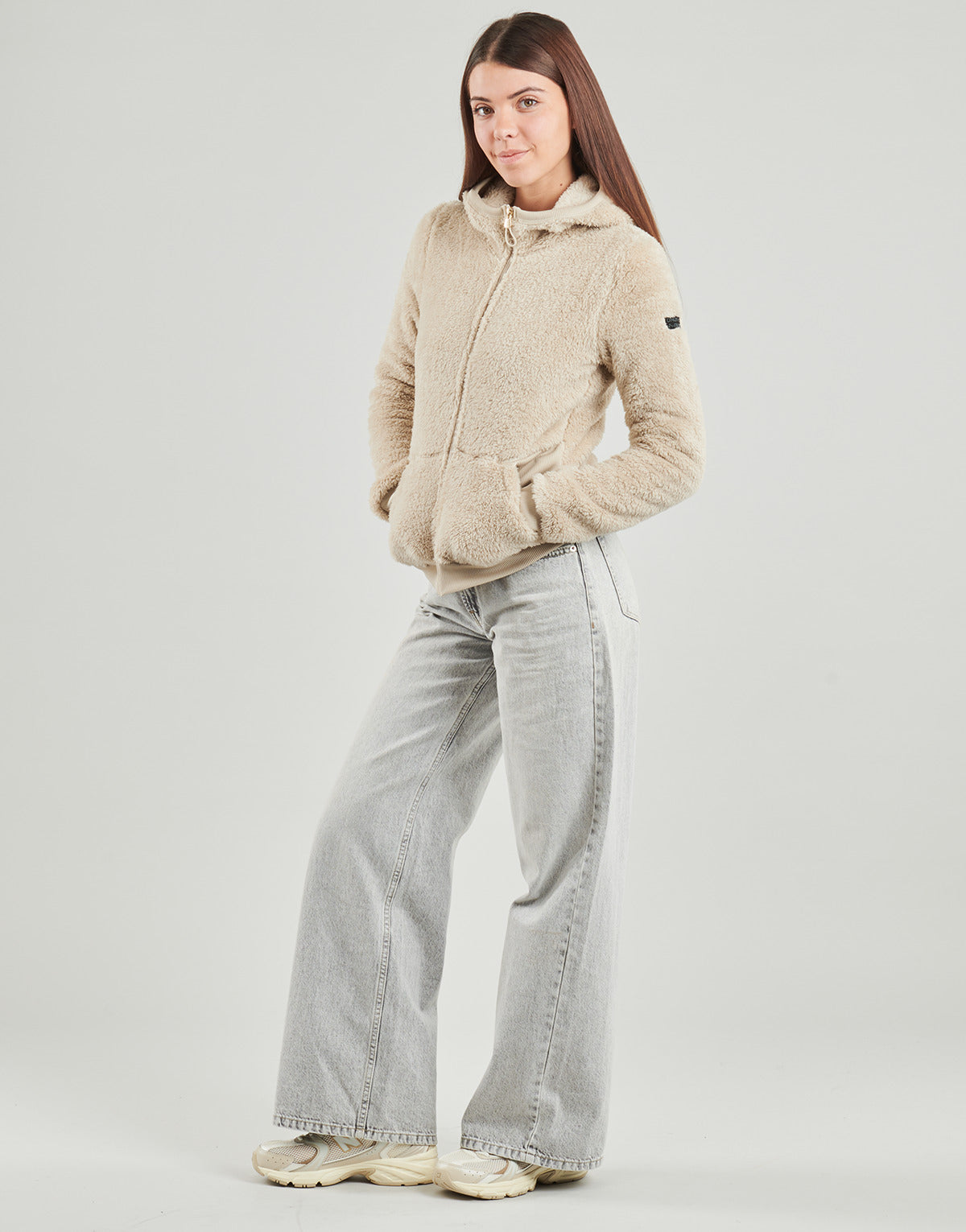 Felpa Donna Only Play  ONPFLUFFY HOOD FZ  Beige